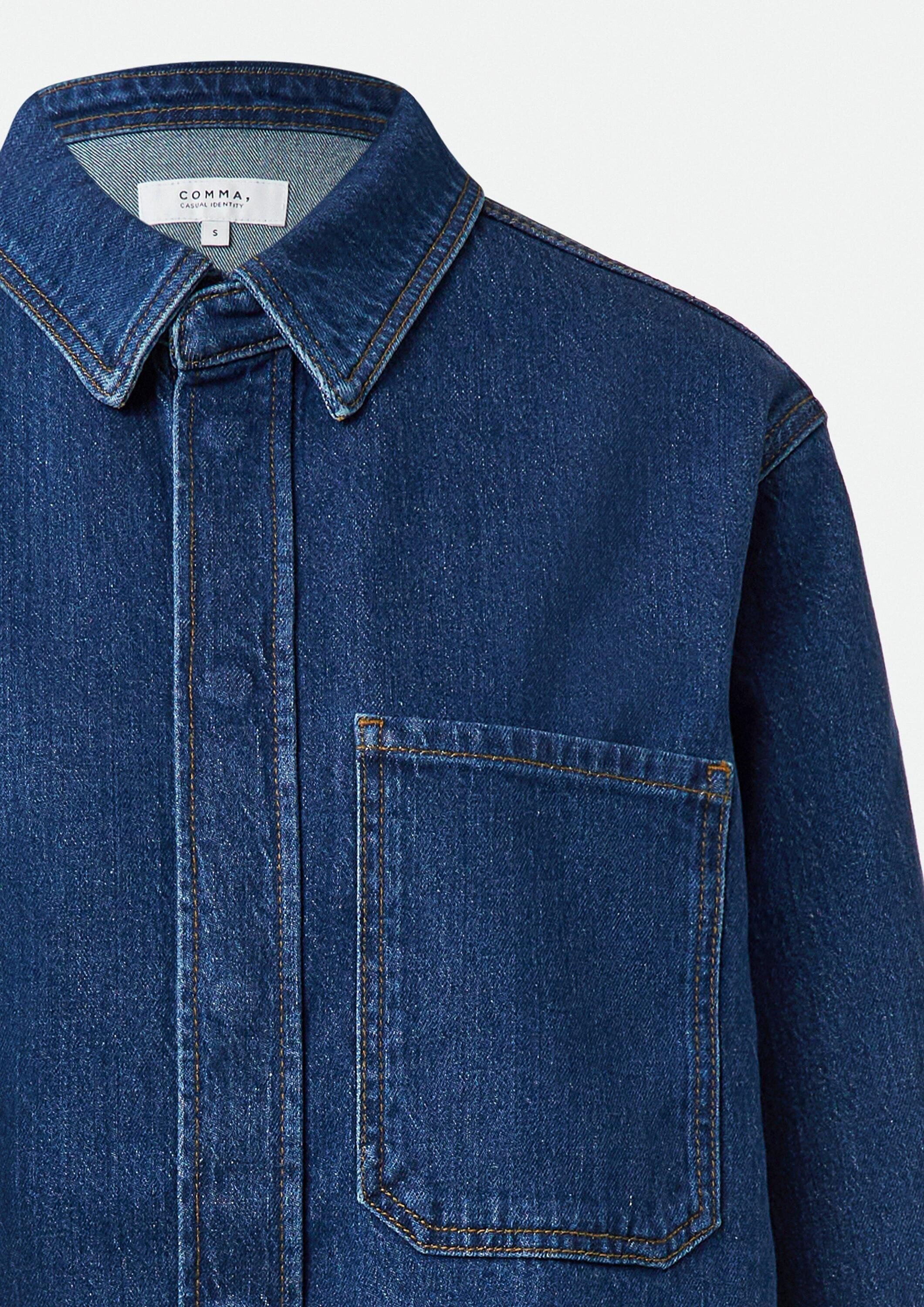 comma Hemdjacke Bluse Oversized Denim-Overshirt