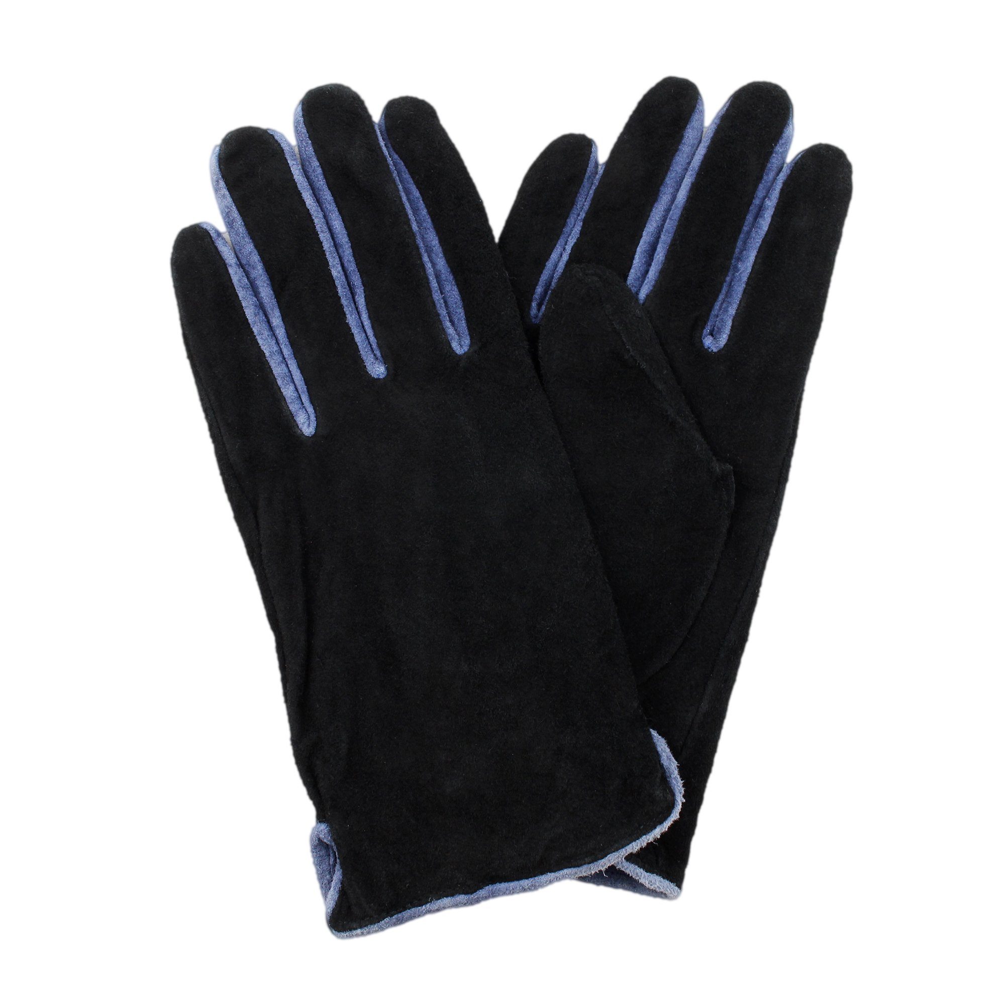 Velourleder Lederhandschuhe ZEBRO Handschuh schwarz