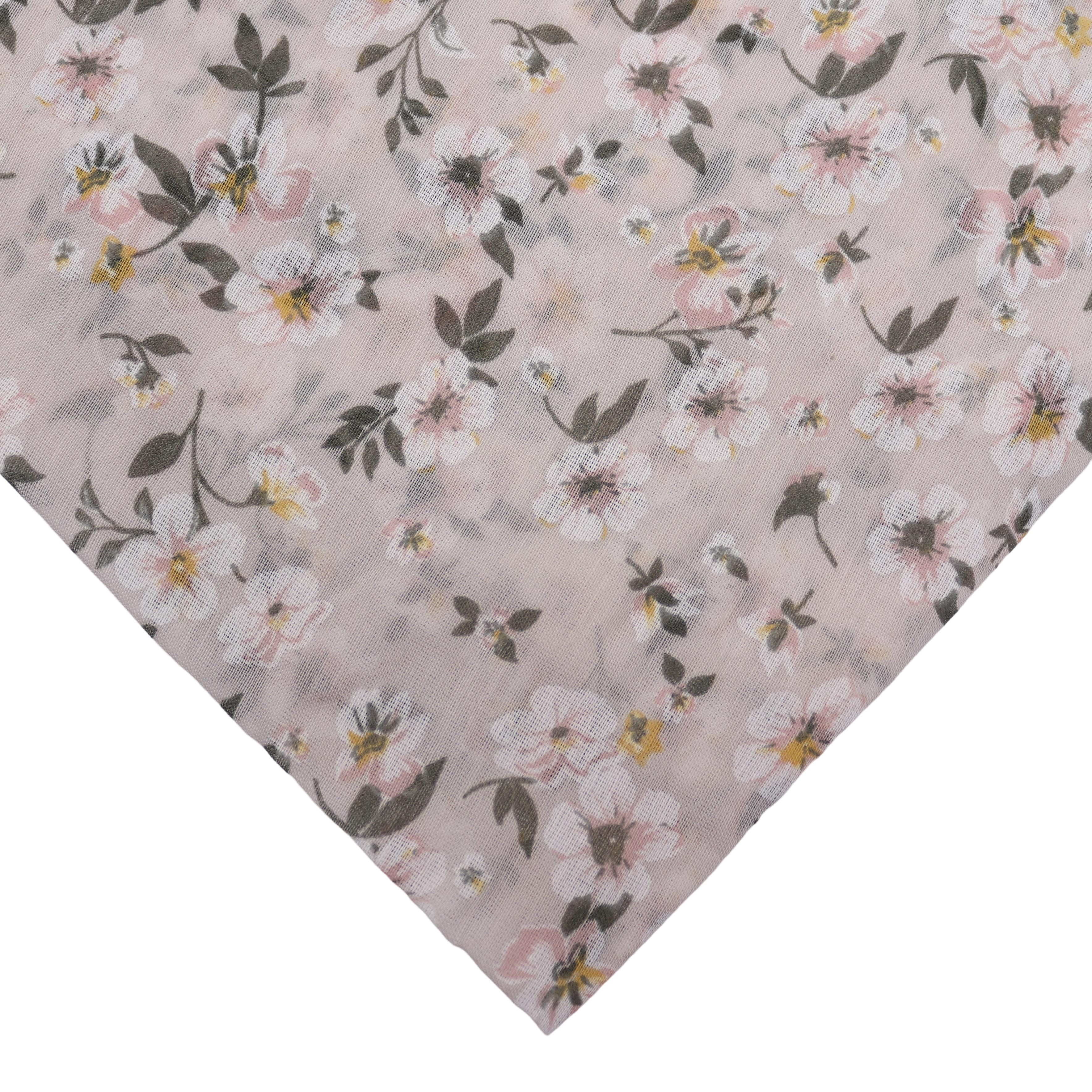 MIRROSI Modeschal Asymmetrischer Schal, Made in Italy 20% Seide 80% Baumwolle, (ca. 170x77cm; Leicht und bequem, Blumen Print), Damen Halstuch ideal für Frühling, Sommer und Herbst