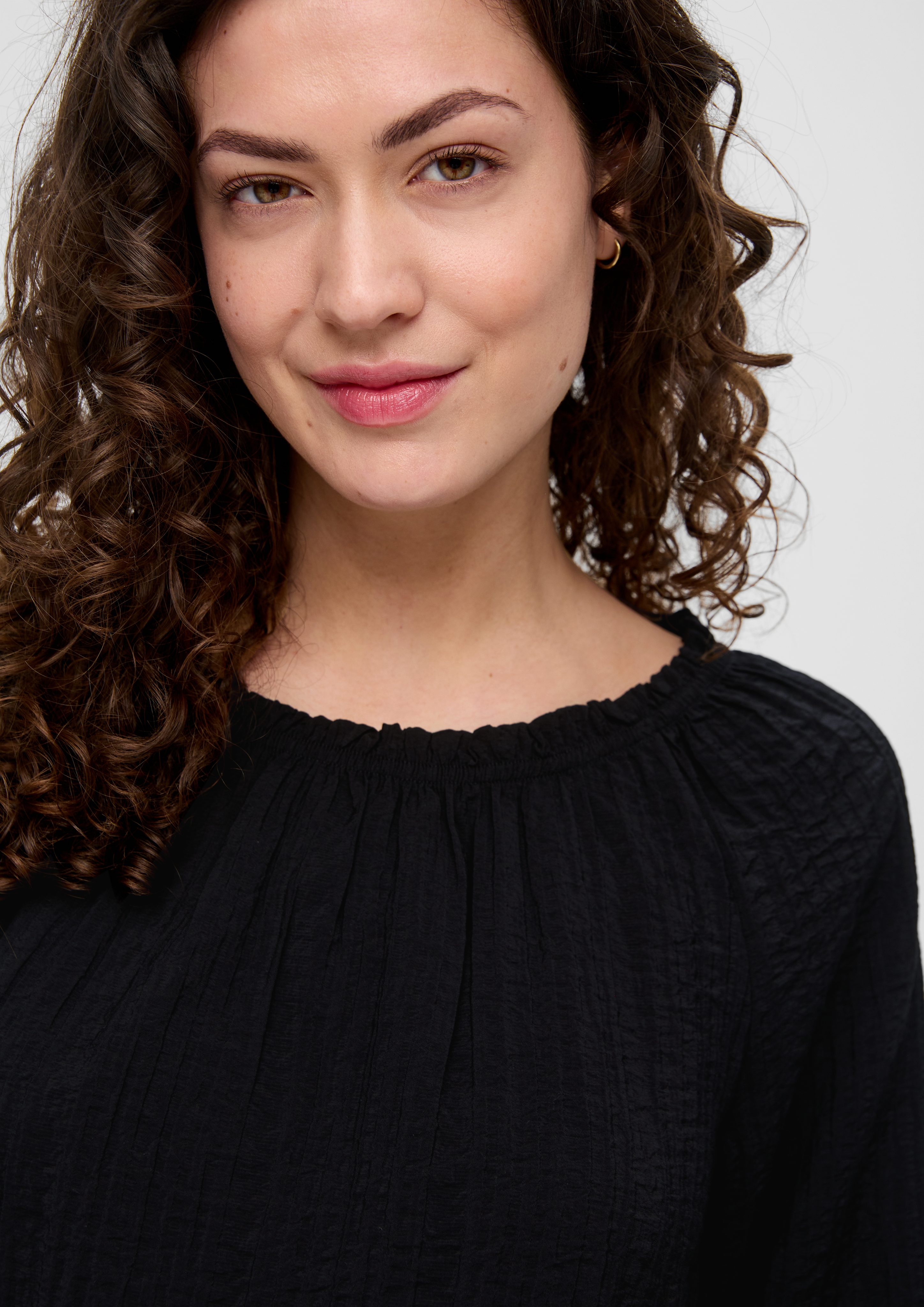s.Oliver Kurzarmbluse Off-Shoulder-Bluse aus Viskosemix Raffung günstig online kaufen
