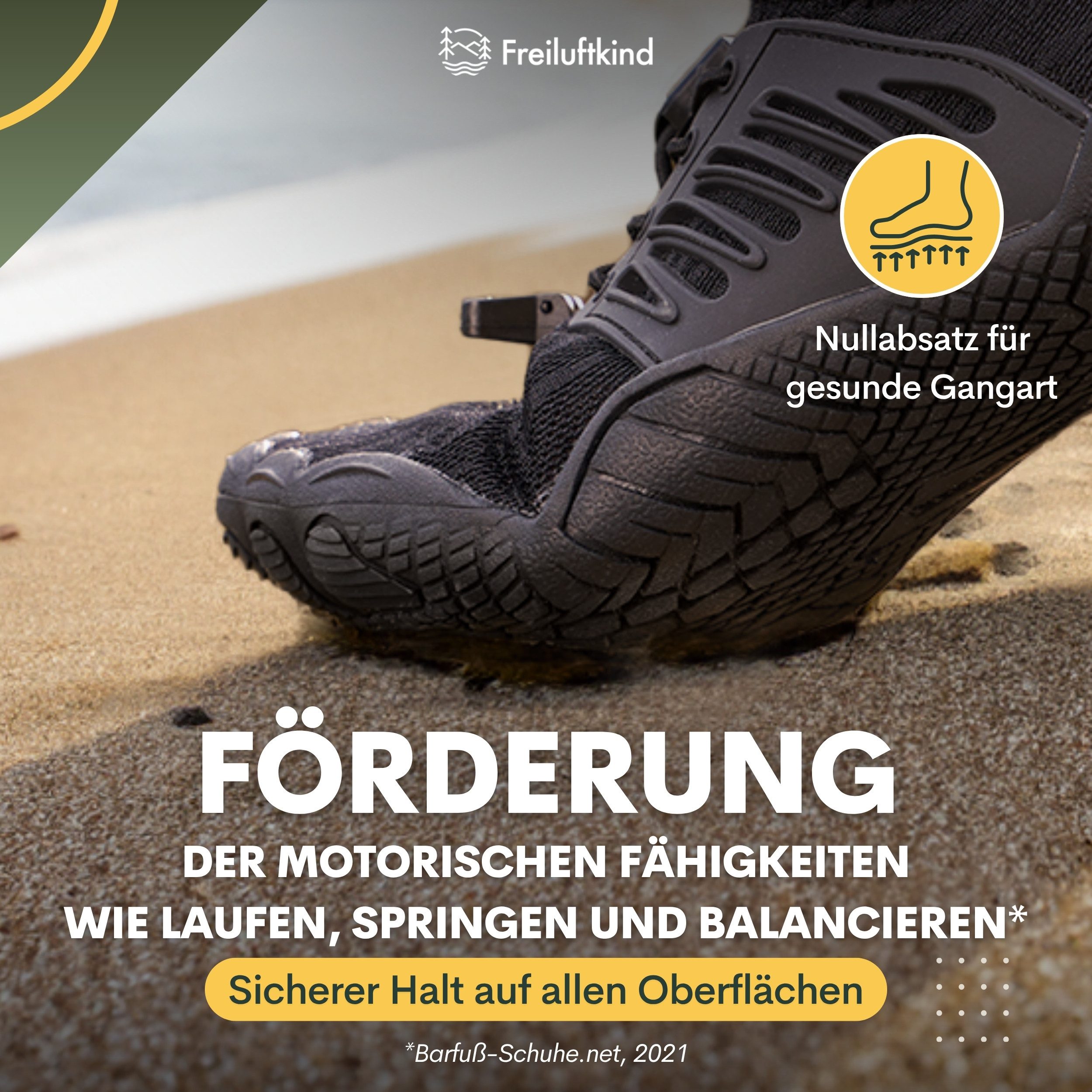 Freiluftkind Das Original – Tokai rutschfester Barfußschuh Schnellverschluss – Bild 4 von 5