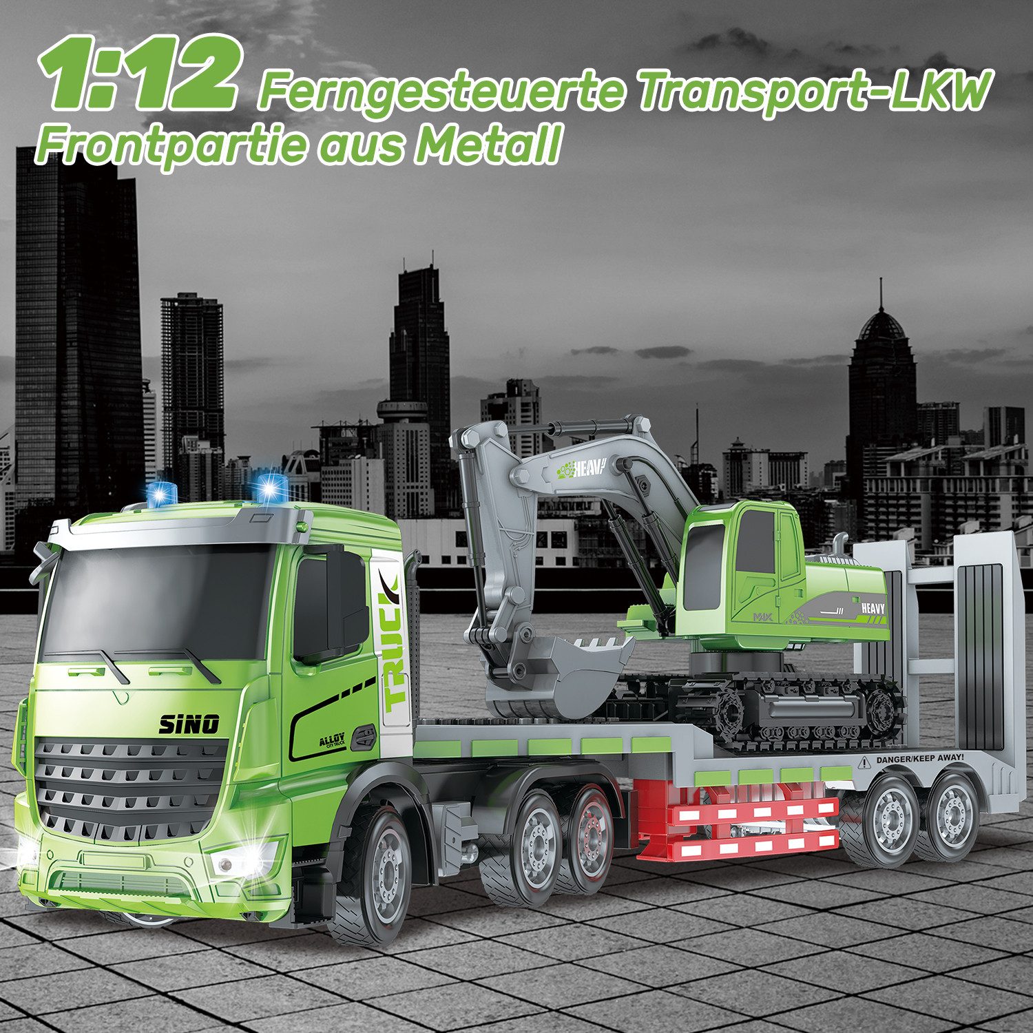 Esun RC-Auto RC LKW Spielzeug, 1:12 Ferngesteuerter Truck & Bagger Set mit günstig online kaufen