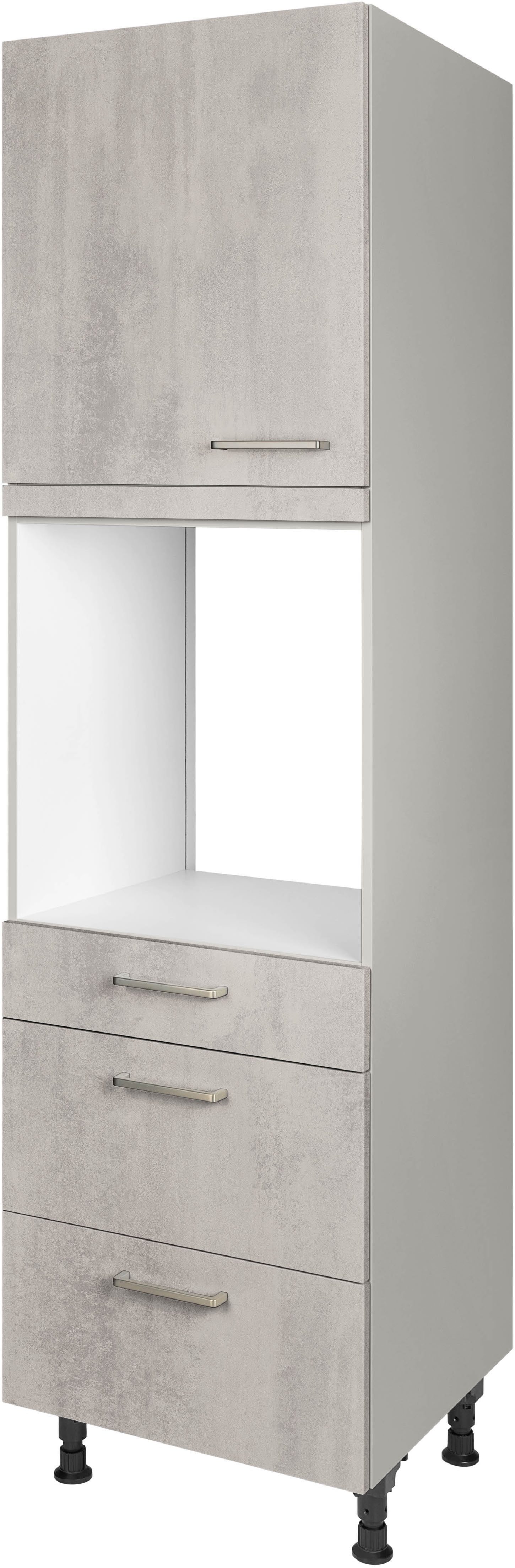 nobilia® Backofenumbauschrank "Riva", Ausrichtung wählbar, mit Schublade und zwei Auszügen und einer Tür, vormontiert, Breite/Höhe: 60/216,6 cm