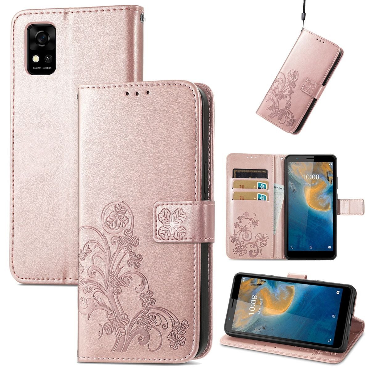 König Design Handyhülle ZTE Blade A31, Schutzhülle Schutztasche Case Cover Etuis Wallet Klapptasche Bookstyle