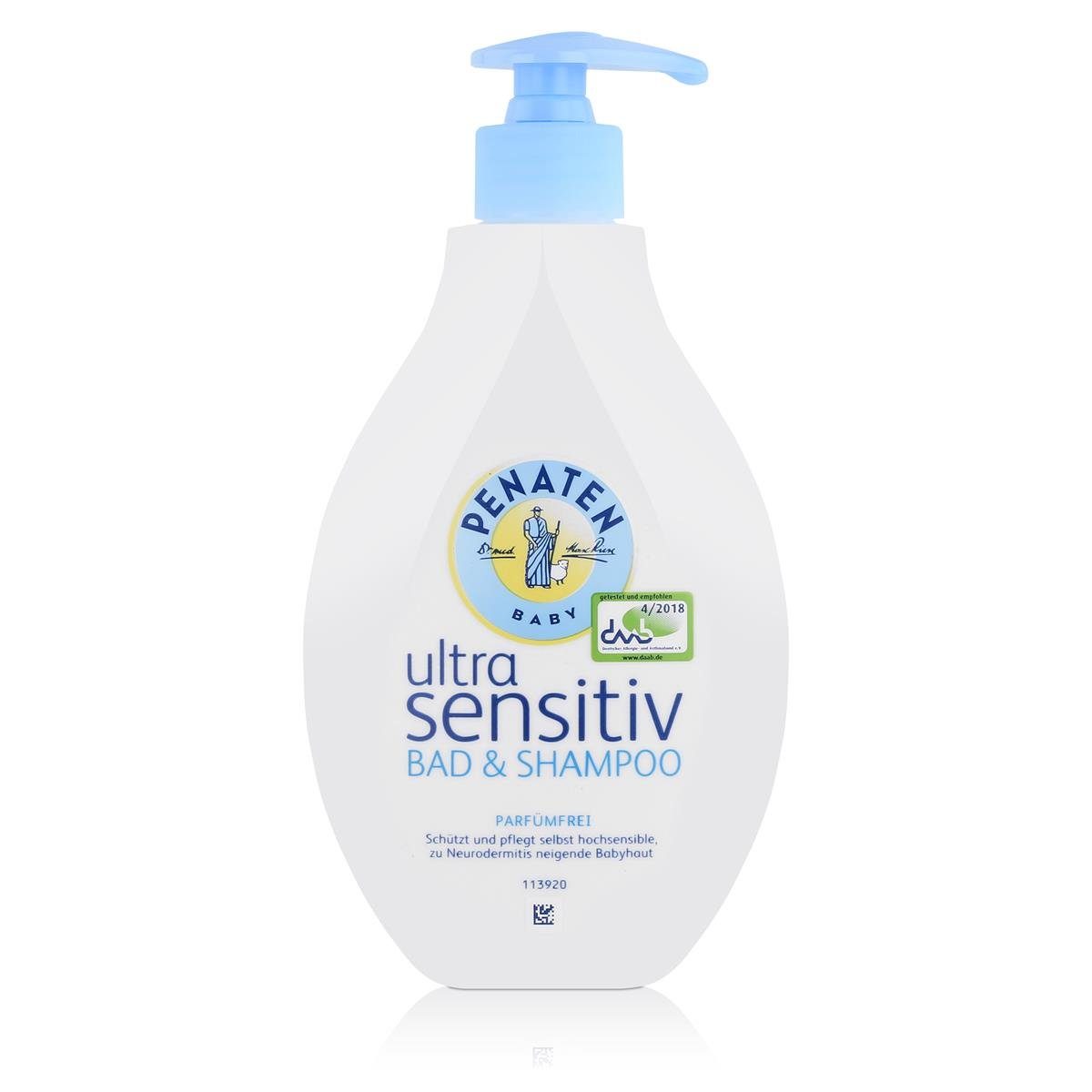 Babypflege-Set Penaten Baby ultra sensitiv Bad & Shampoo 400ml - Parfümfrei (1er Pack