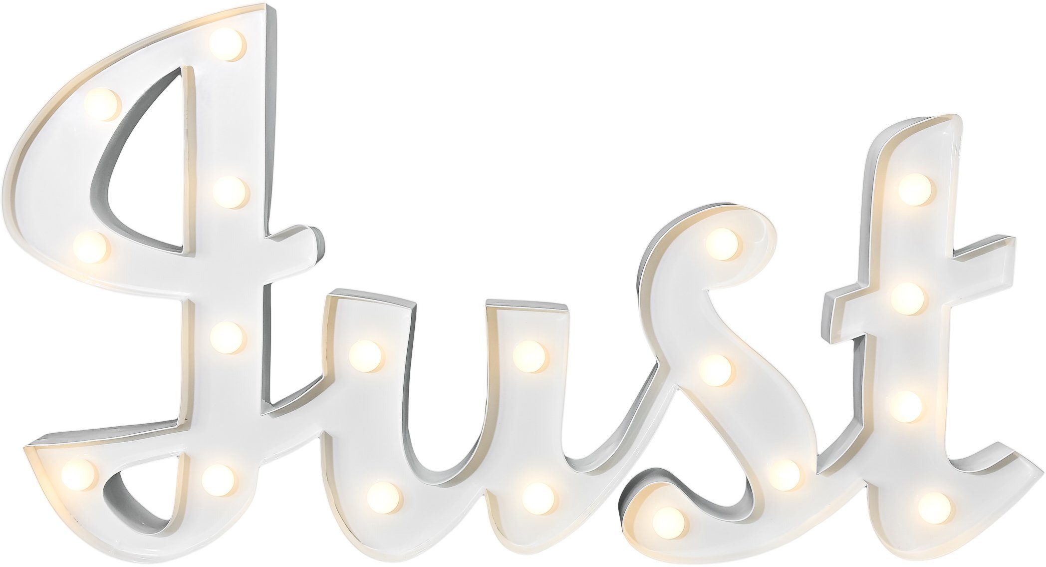 MARQUEE LIGHTS LED Dekolicht Just, LED fest integriert, Warmweiß, Wandlampe, Tischlampe Just mit 19 festverbauten LEDs - 57x31cm | Leuchtfiguren