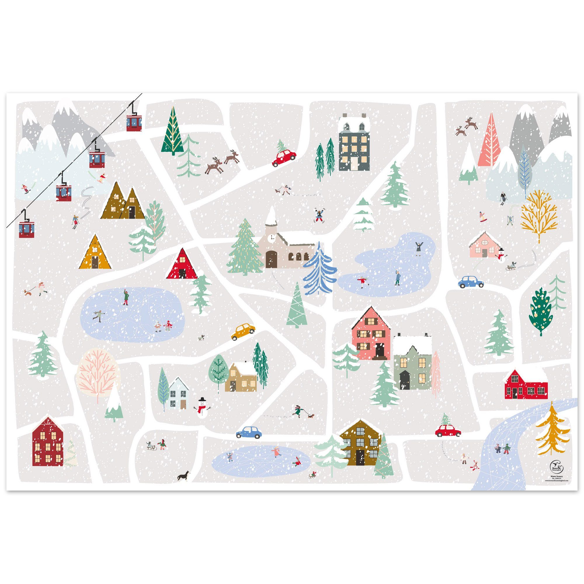 Hummingbird Bow Geschenkpapier Scenery Winter Geschenkpapier &