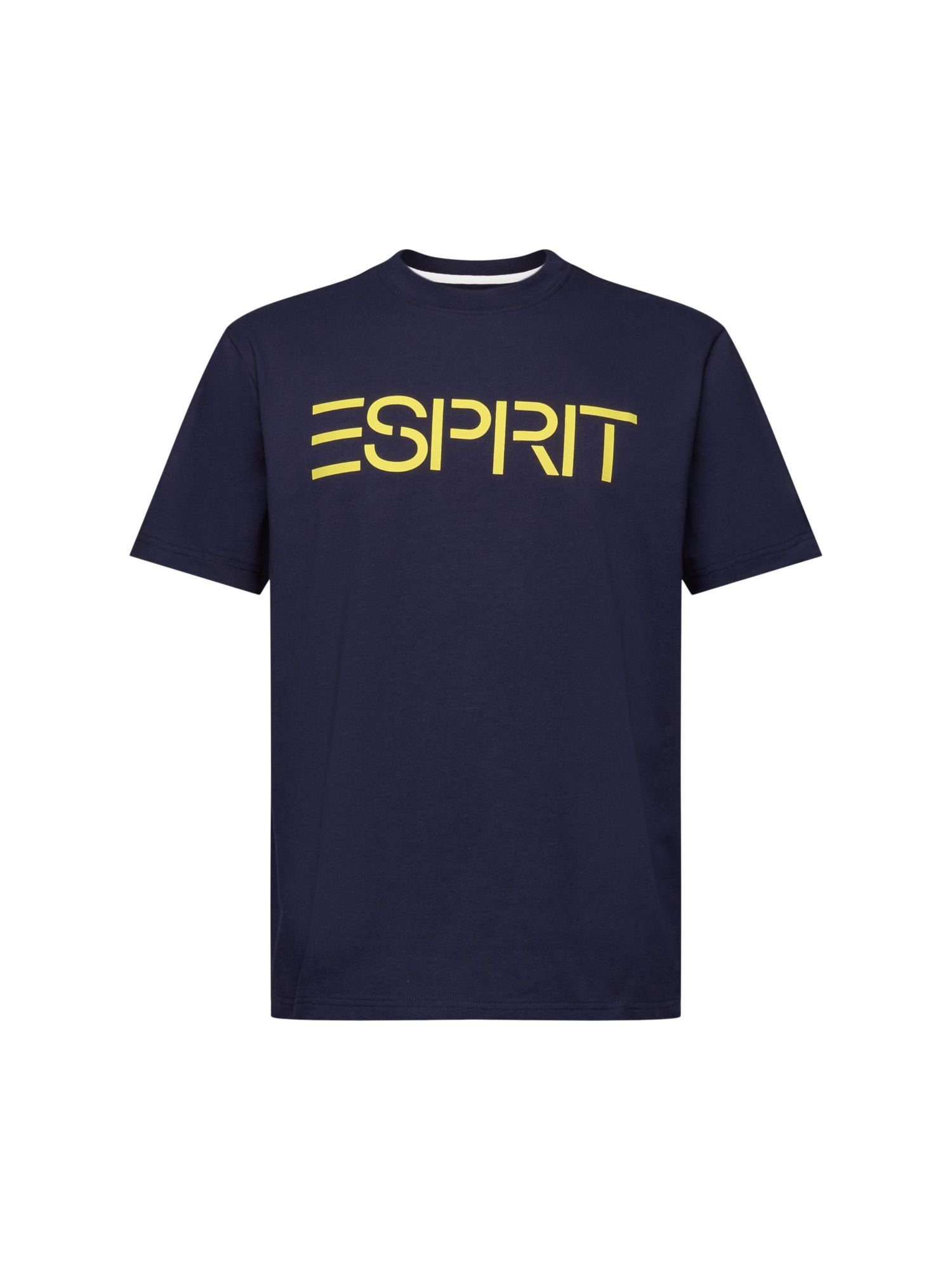 Esprit T-Shirt Unisex Logo-T-Shirt aus Baumwolljersey (1-tlg) NAVY