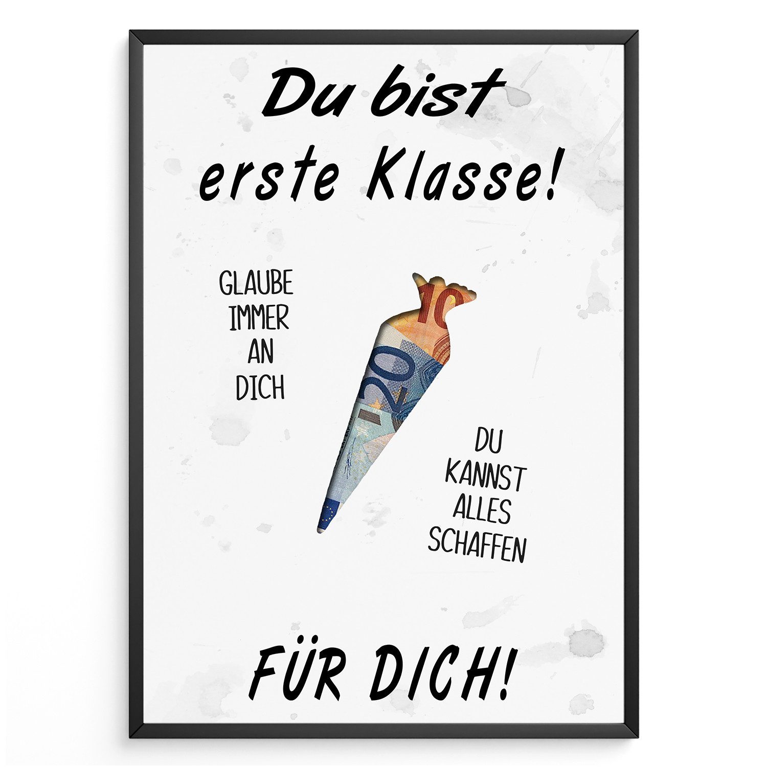 Tigerlino Poster Geldgeschenk Einschulung Zuckertüte Mädchen Schulkind Schulanfang
