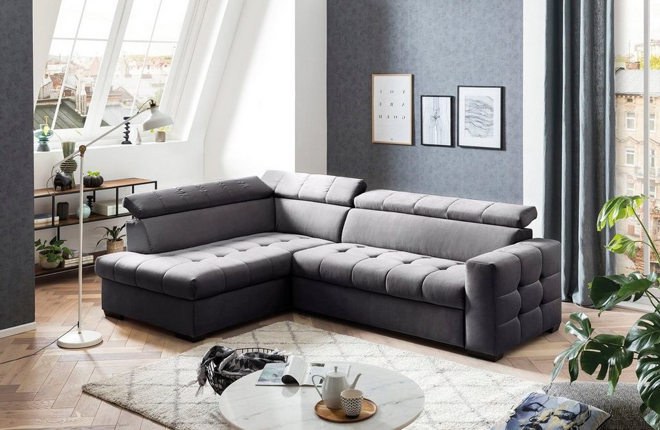 exxpo - sofa fashion Ecksofa Otusso, Steppung im Sitzbereich, Wahlweise mit  Bettfunktion und Bettkasten