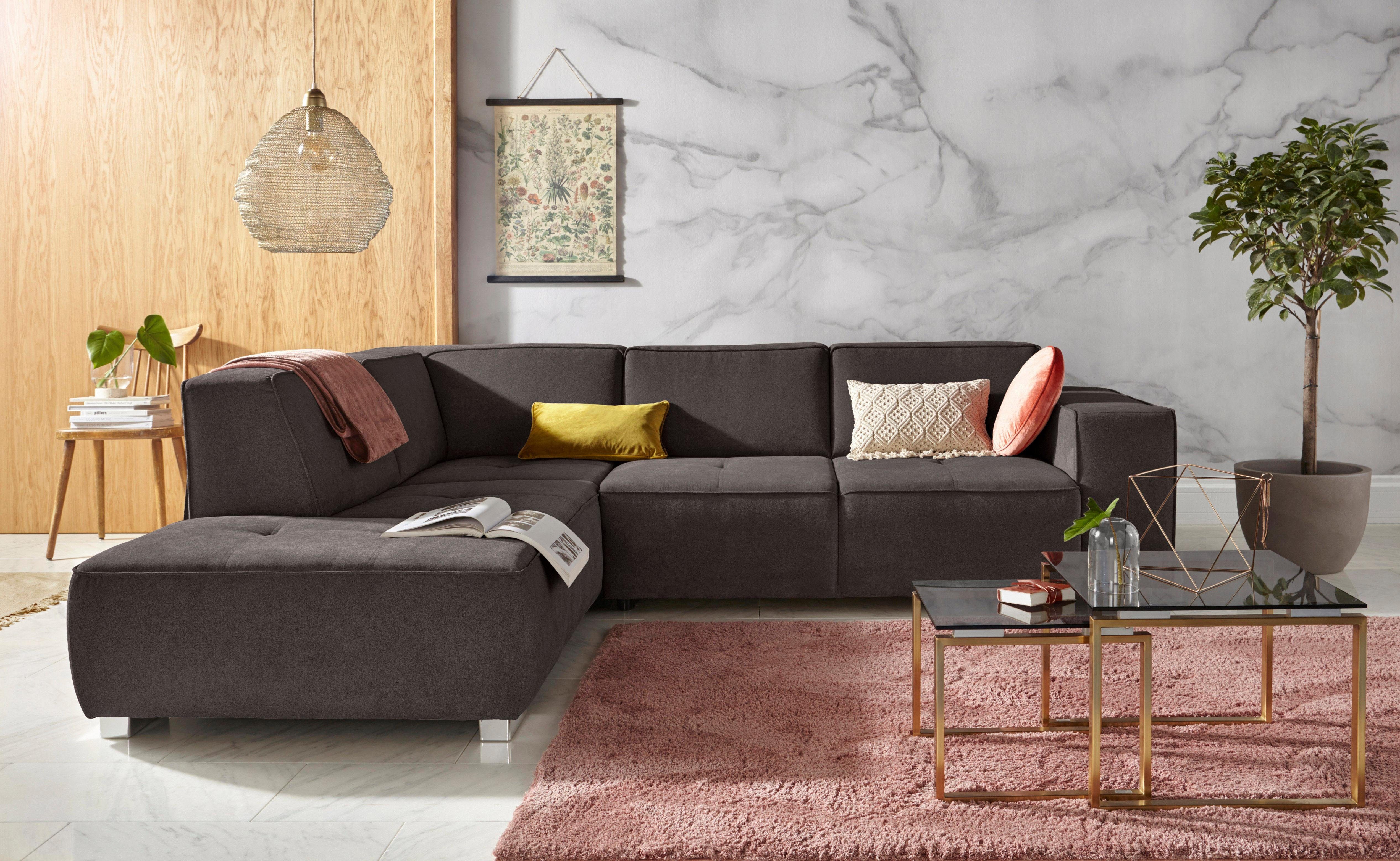 INOSIGN Ecksofa "Sapporo L-Form" wahlweise Bettfunktion oder Sitztiefenvers günstig online kaufen