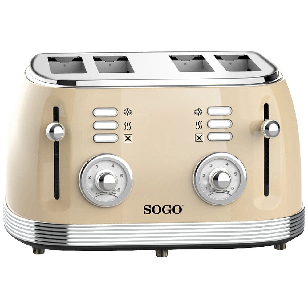 Sogo Toaster SOGO Human Technology 4-Scheiben-Toaster Kontrollleuchte, Toastfunkti, 1500.00 W