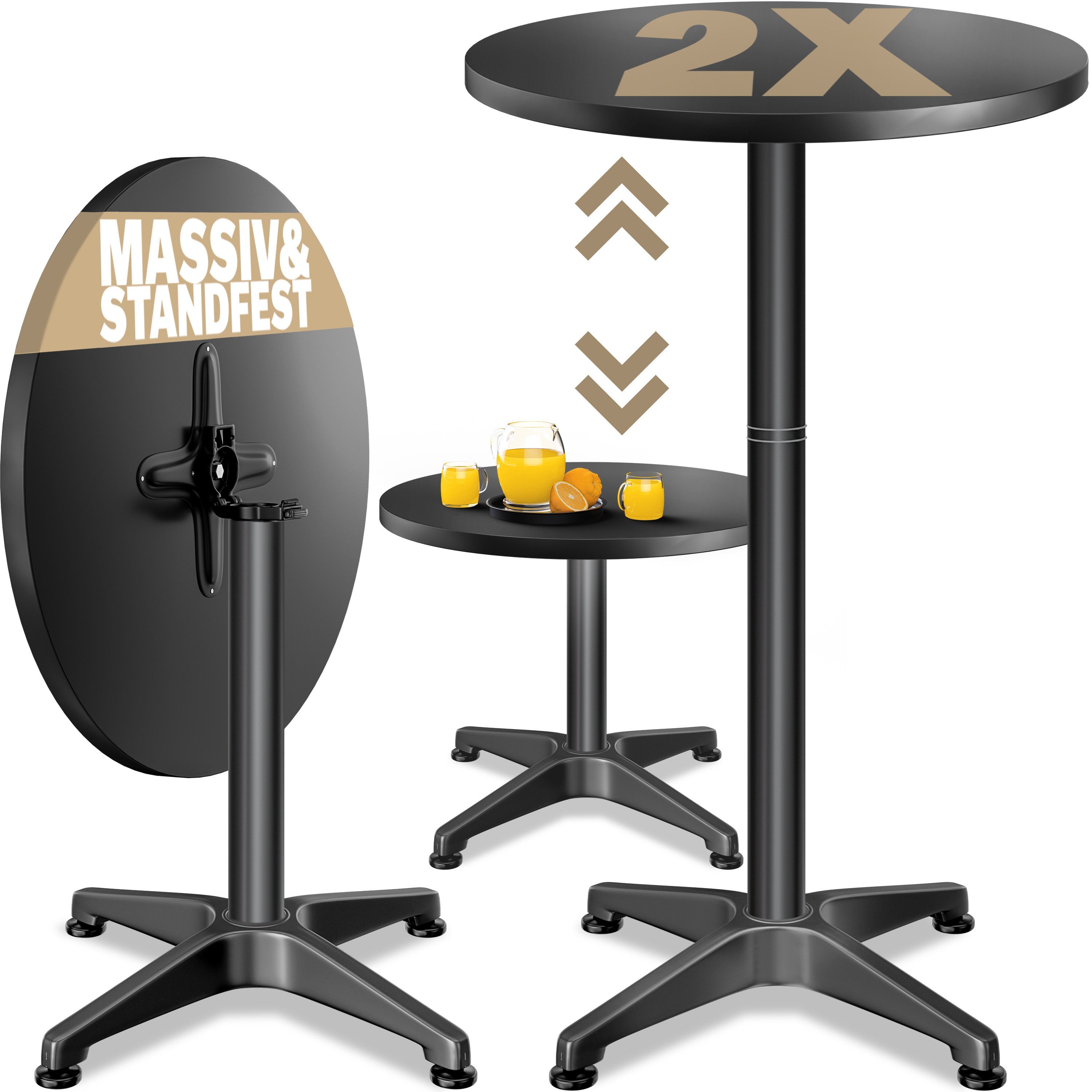 Casaria Stehtisch (2-St), 2x Höhenverstellbar Klappbar günstig online kaufen