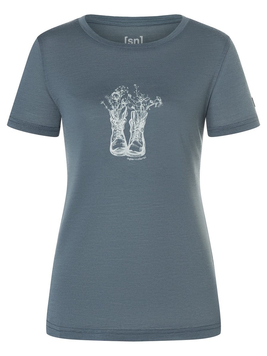 SUPER.NATURAL Print-Shirt Merino T-Shirt W FLOWER günstig online kaufen