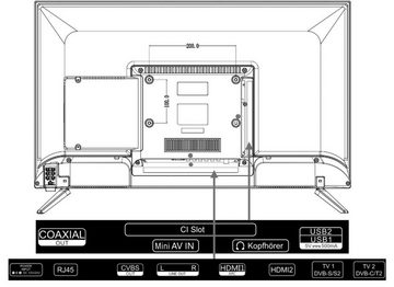 Reflexion LDDW32i+ LED-Fernseher (80,00 cm/32 Zoll, Full HD, Smart-TV, DC IN 12 Volt / 24 Volt, Netzteil 230 Volt, Fernseher für Wohnwagen, Wohnmobil, Camping, Caravan, mit integriertem DVD-Player)