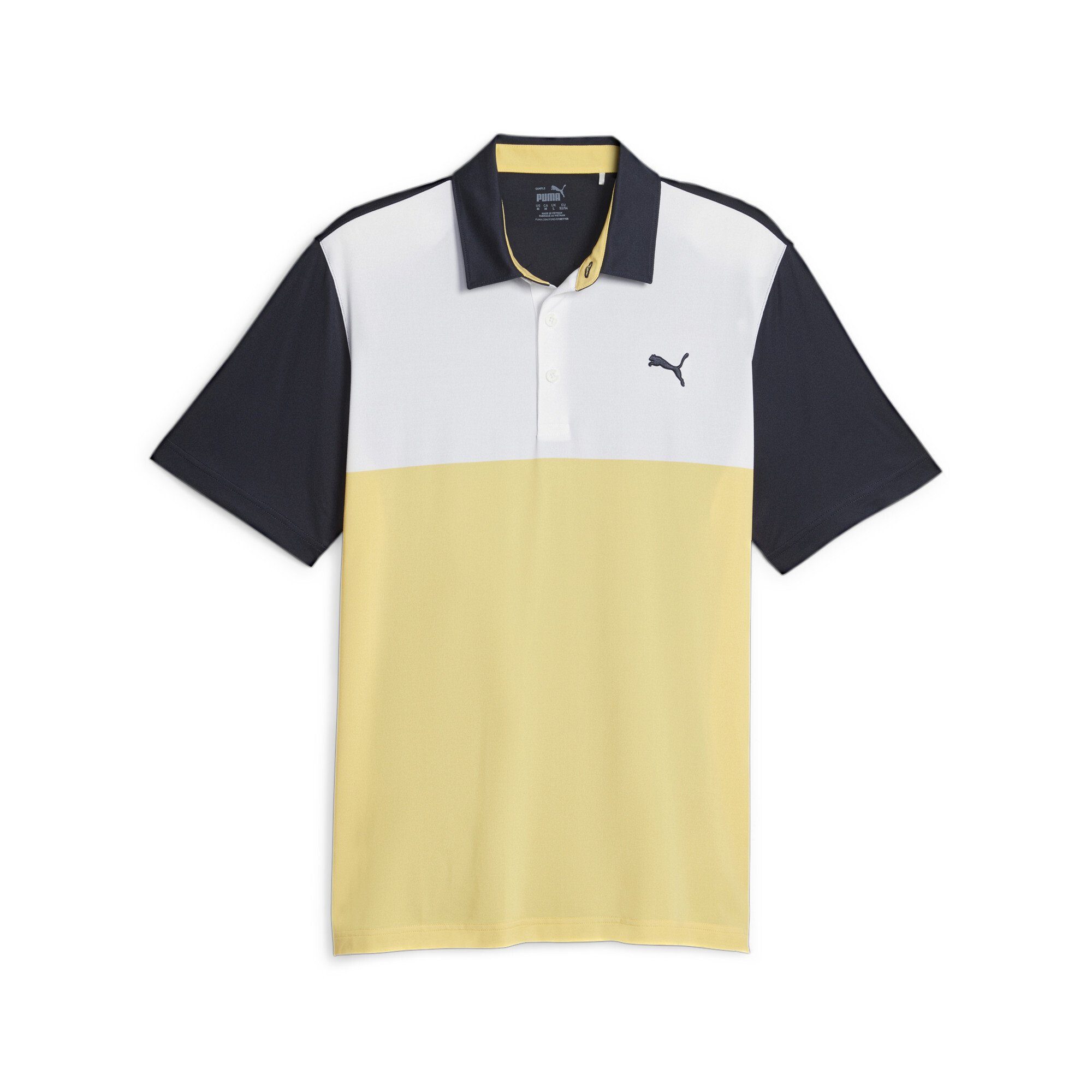 Blazer Golfpolo Yellow Herren Colourblock Poloshirt Cloudspun Blue Flaxen PUMA Navy