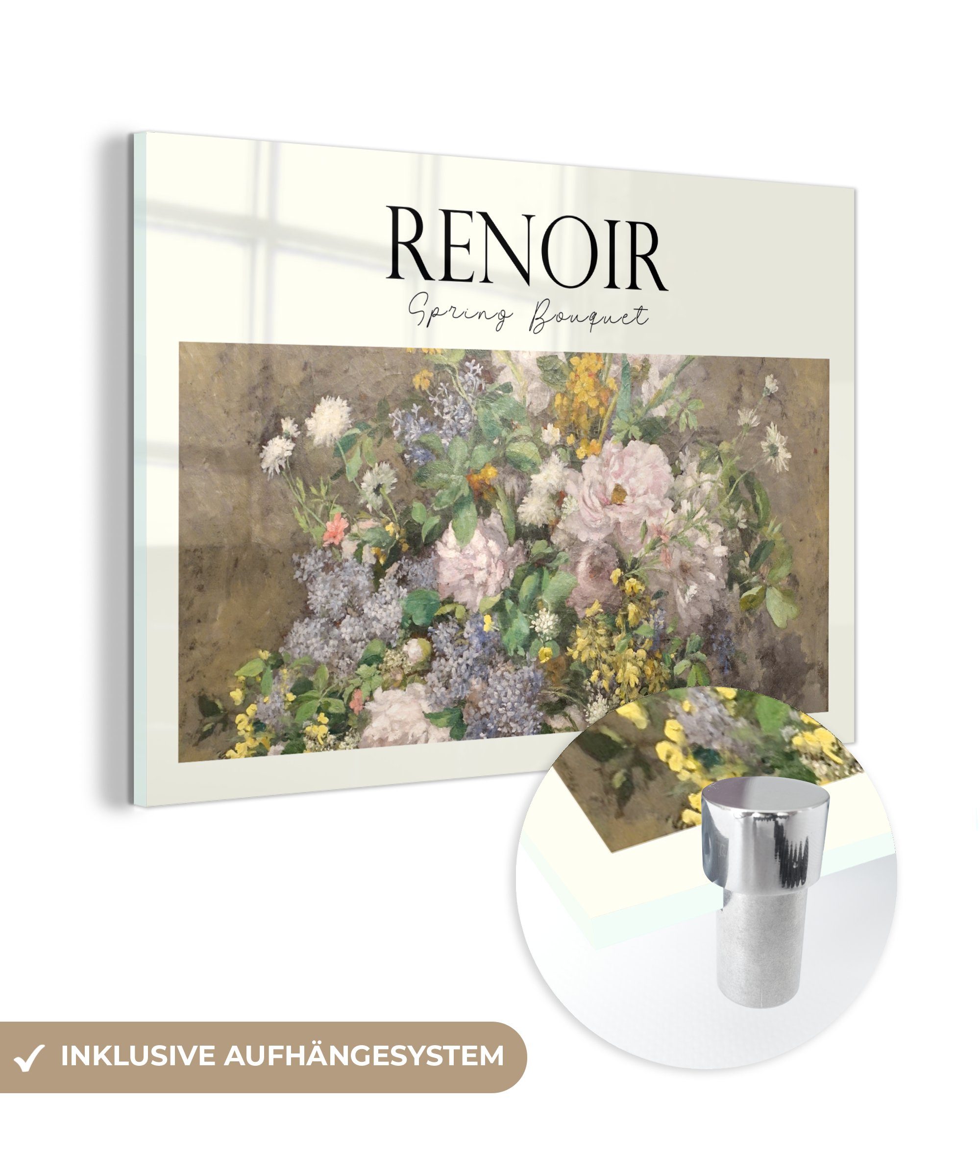 - Blumen, Schlafzimmer Gemälde Acrylglasbild & Renoir St), - (1 Acrylglasbilder MuchoWow Wohnzimmer