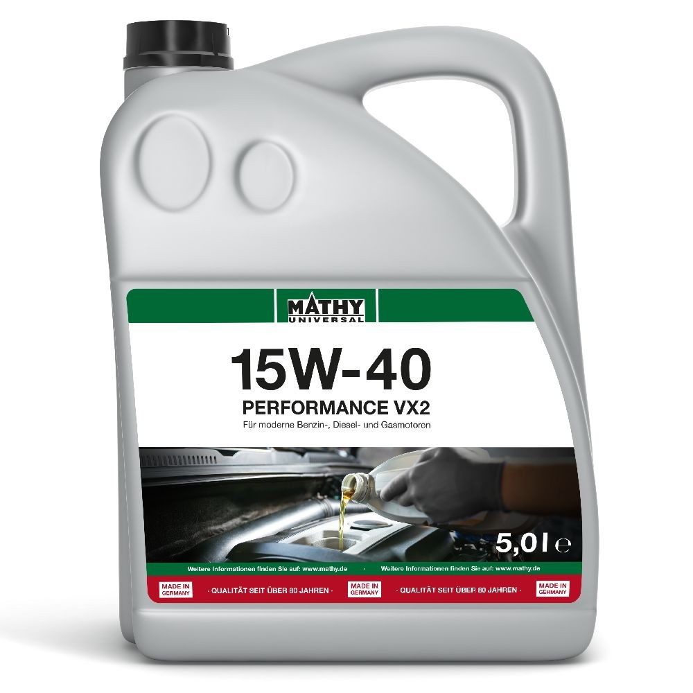 MATHY Motoröl MATHY SAE 15W-40 Performance VX2 5,0 l, (1-tlg), Mineralisches Motoröl