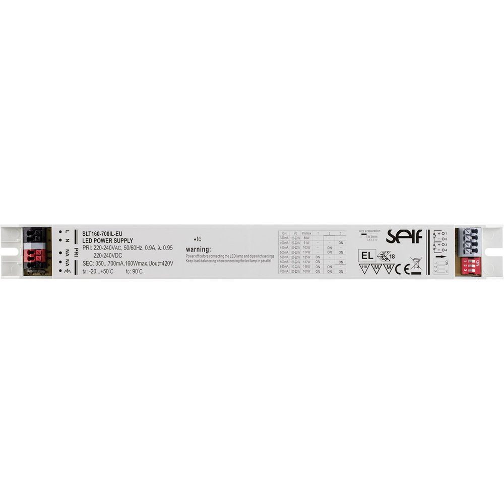 Self Electronics SLT160-700IL-EU LED-Treiber Konstantstrom 160 W 350 LED Trafo