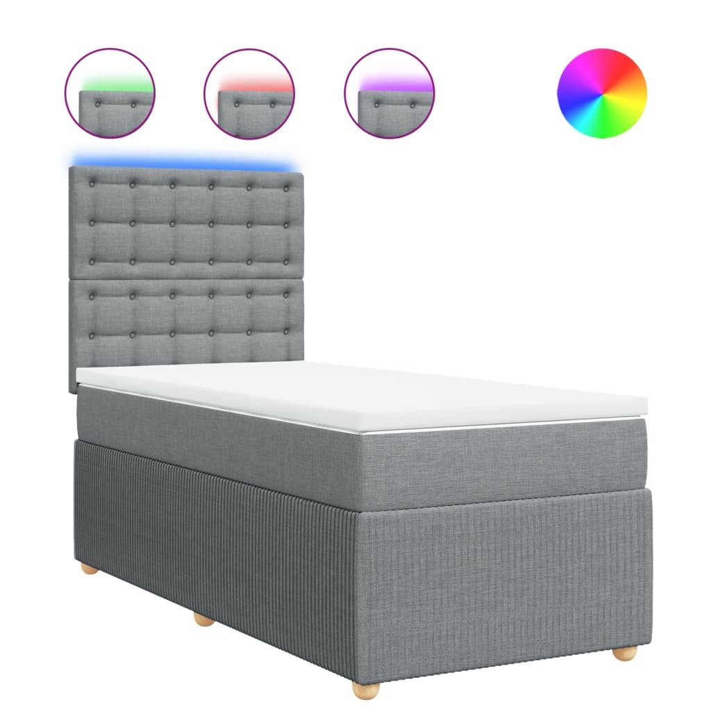 vidaXL Bett Boxspringbett mit Matratze Hellgrau günstig online kaufen