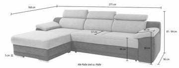 sit&more Ecksofa Top Xenia L-Form, wahlweise mit Bettfunktion