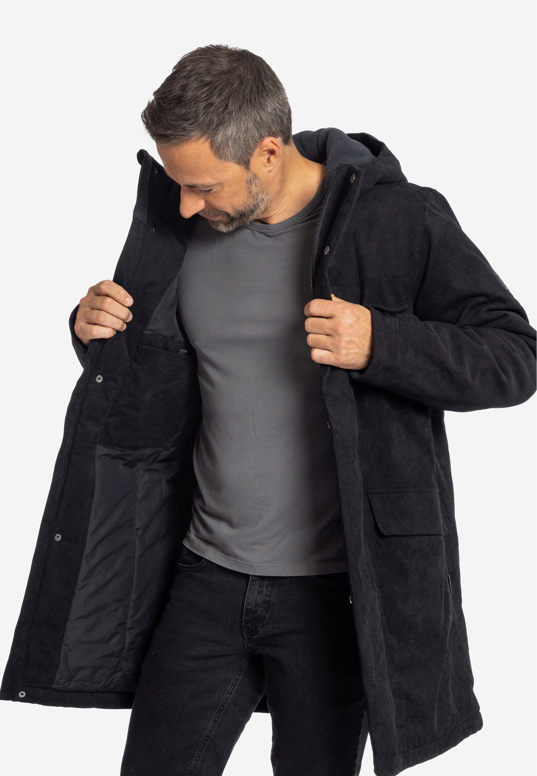 Winterjacke anthra black Independent gefüttert wasserdicht - Cord Elkline