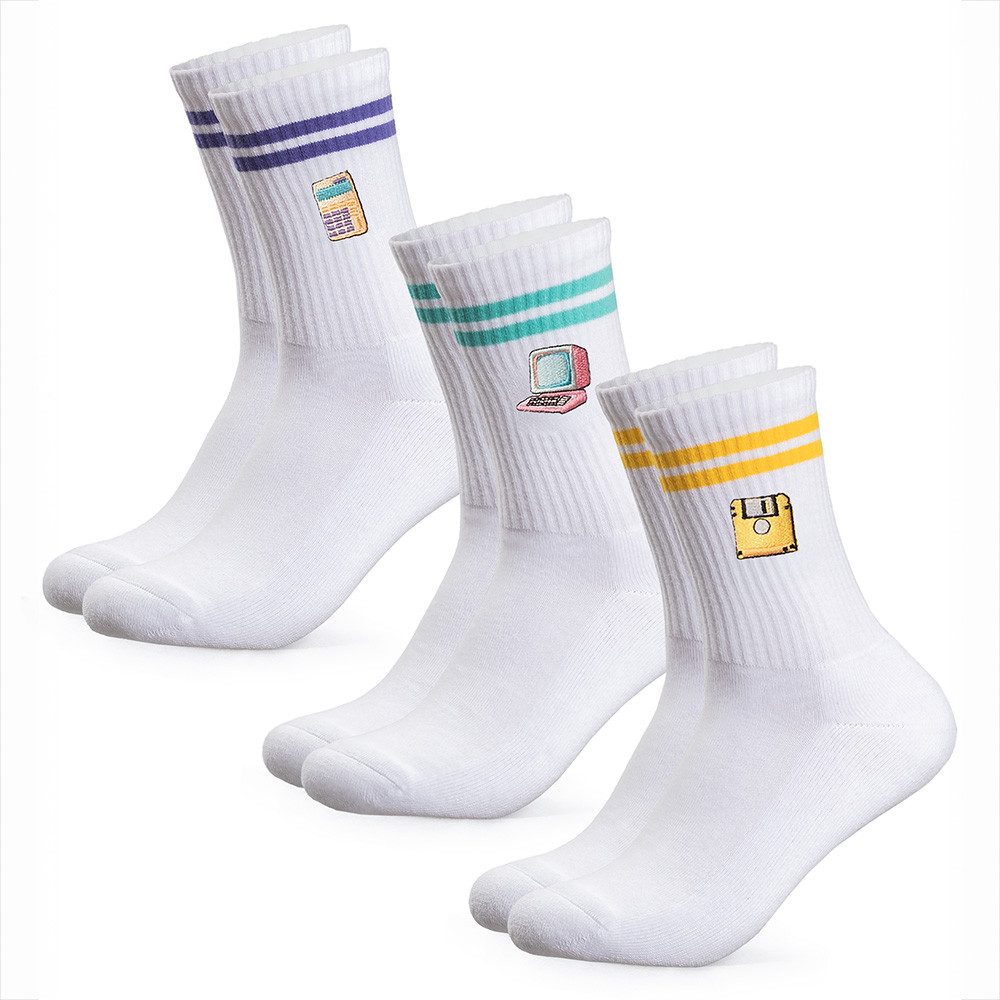 OCCULTO Tennissocken Damen & Herren Motiv Tennissocken 3er Pack (Modell: Rio) (3-Paar)