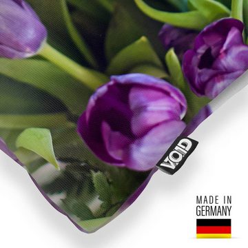 Kissenbezug, VOID (1 Stück), Tulpen Blumenstrauß Blumen Floral Lila Geschenk Sommer Frühling Florist Garten Deko Balkon Ostern Wohnzimmer Blüten Muttertag