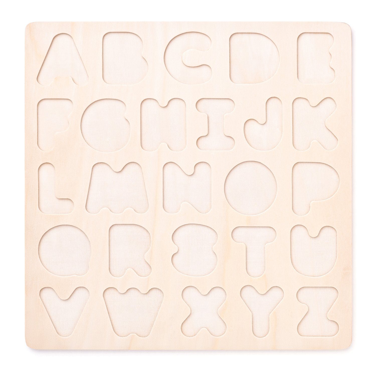 Woodyland Lernspielzeug 90634 buntes Holzpuzzle zum Thema ABC - Buchstaben. 26tlg, Lernspiel, ABC Puzzle, Motorikspiel