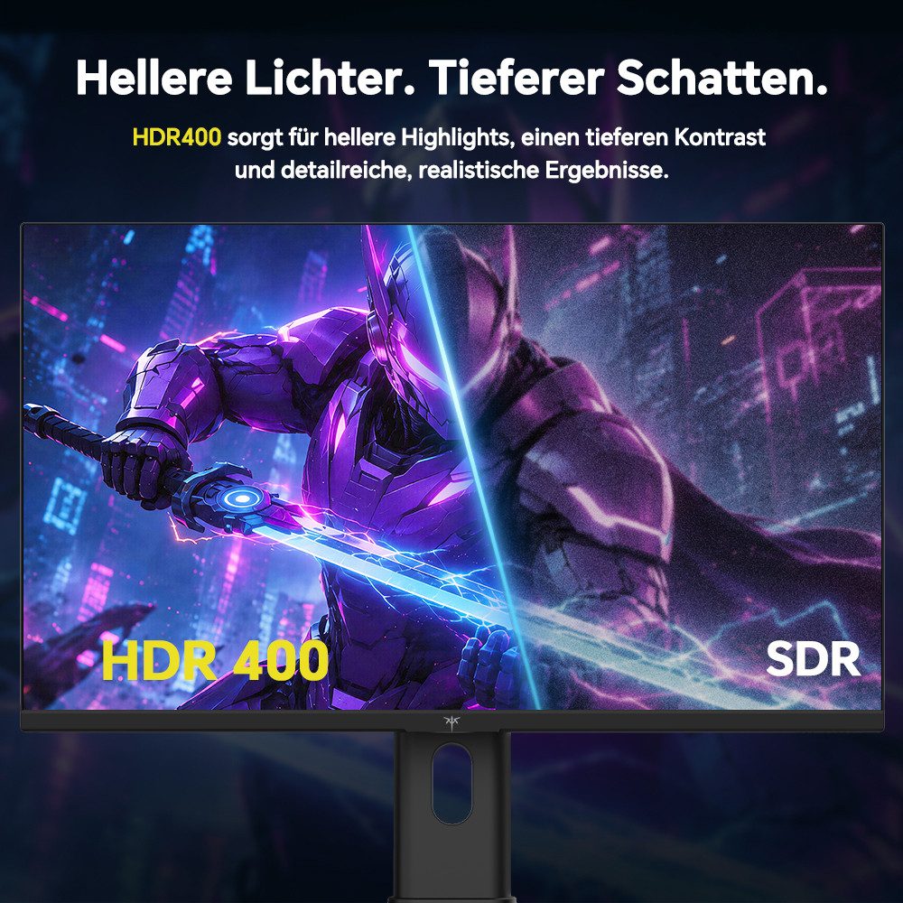 KTC H24T7 Gaming-Monitor (60,5 cm/23.8 ", 2560×1440 px, 2560 × 1440 QHD, 180 Hz, auf 185 Hz übertaktet)