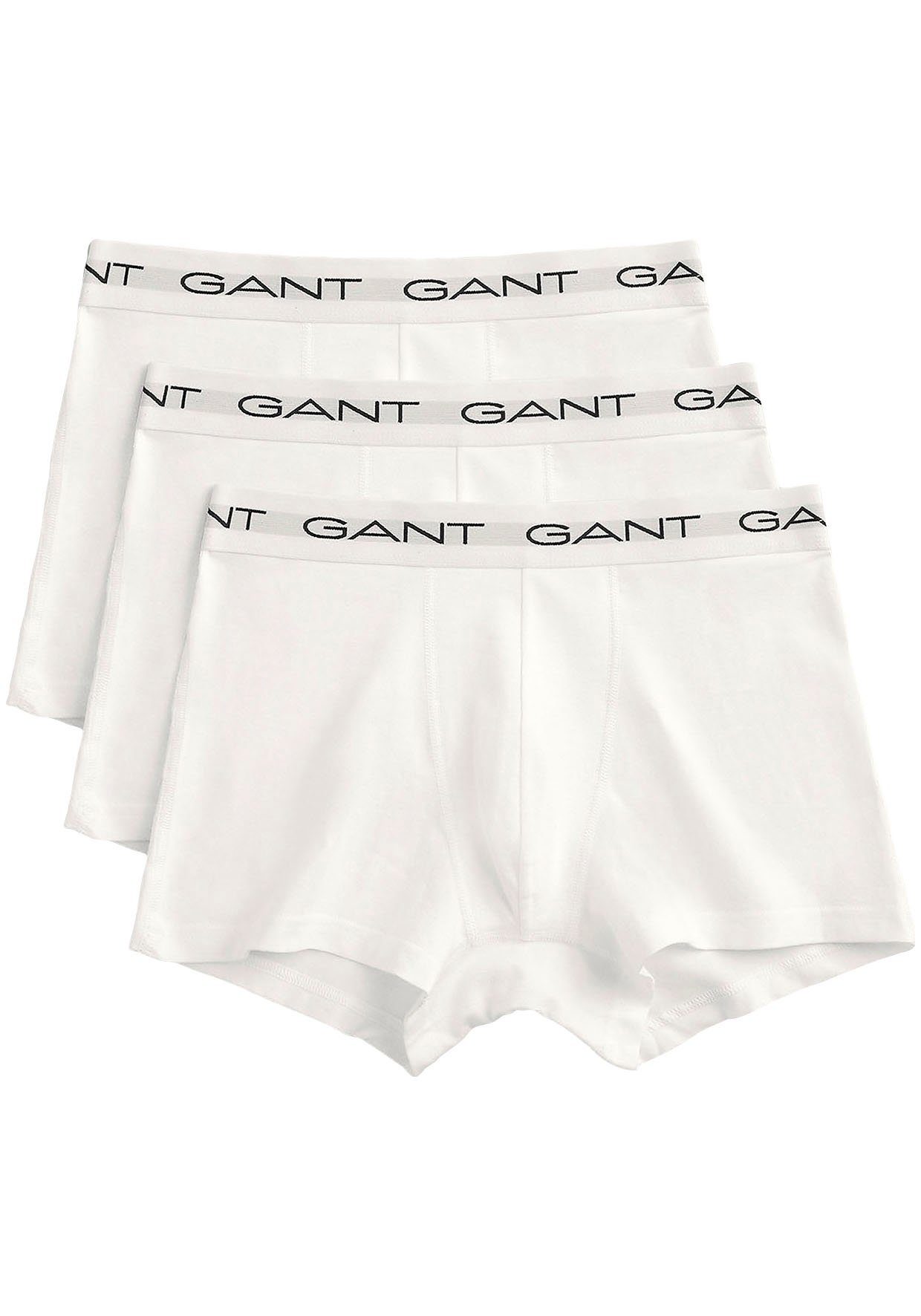 Gant Boxershorts (Packung, 3-St., 3) mit elastischem Logobund white