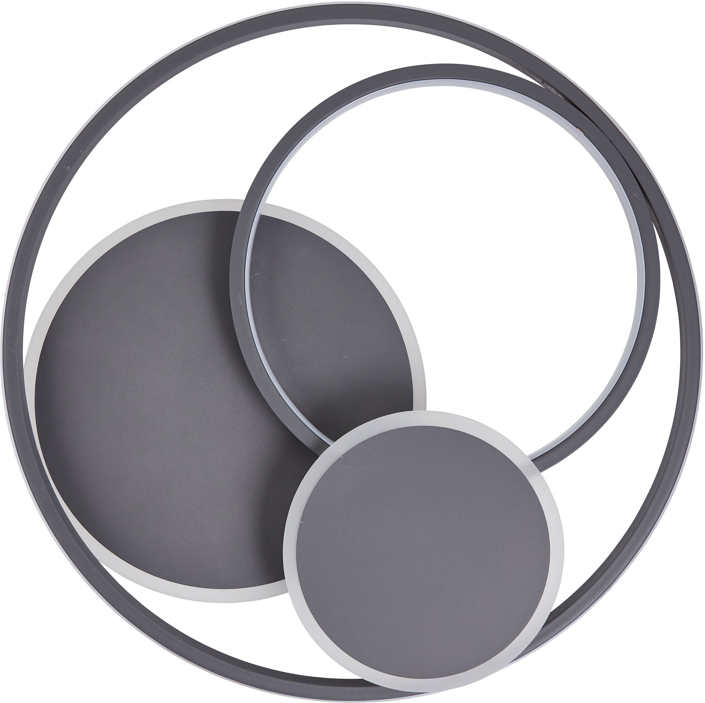 Brilliant LED Deckenleuchte Runda, CCT - über Fernbedienung, Dimmfunktion, Nachtlichtfunktion, LED fest integriert, warmweiß - kaltweiß, Ø 50 cm, 5200 lm, 3000-6500 K, dimmbar, CCT, Fernbedienung, Metall