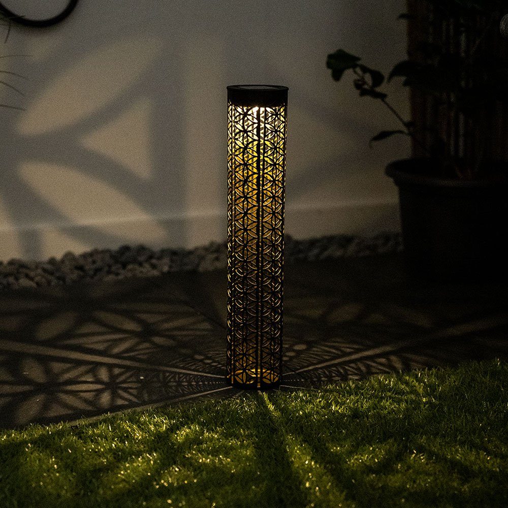 Solarlampen Gartendeko verbaut, etc-shop Deko Balkon fest Außen Solarleuchte, Orientalische Warmweiß, LED für Outdoor LED-Leuchtmittel