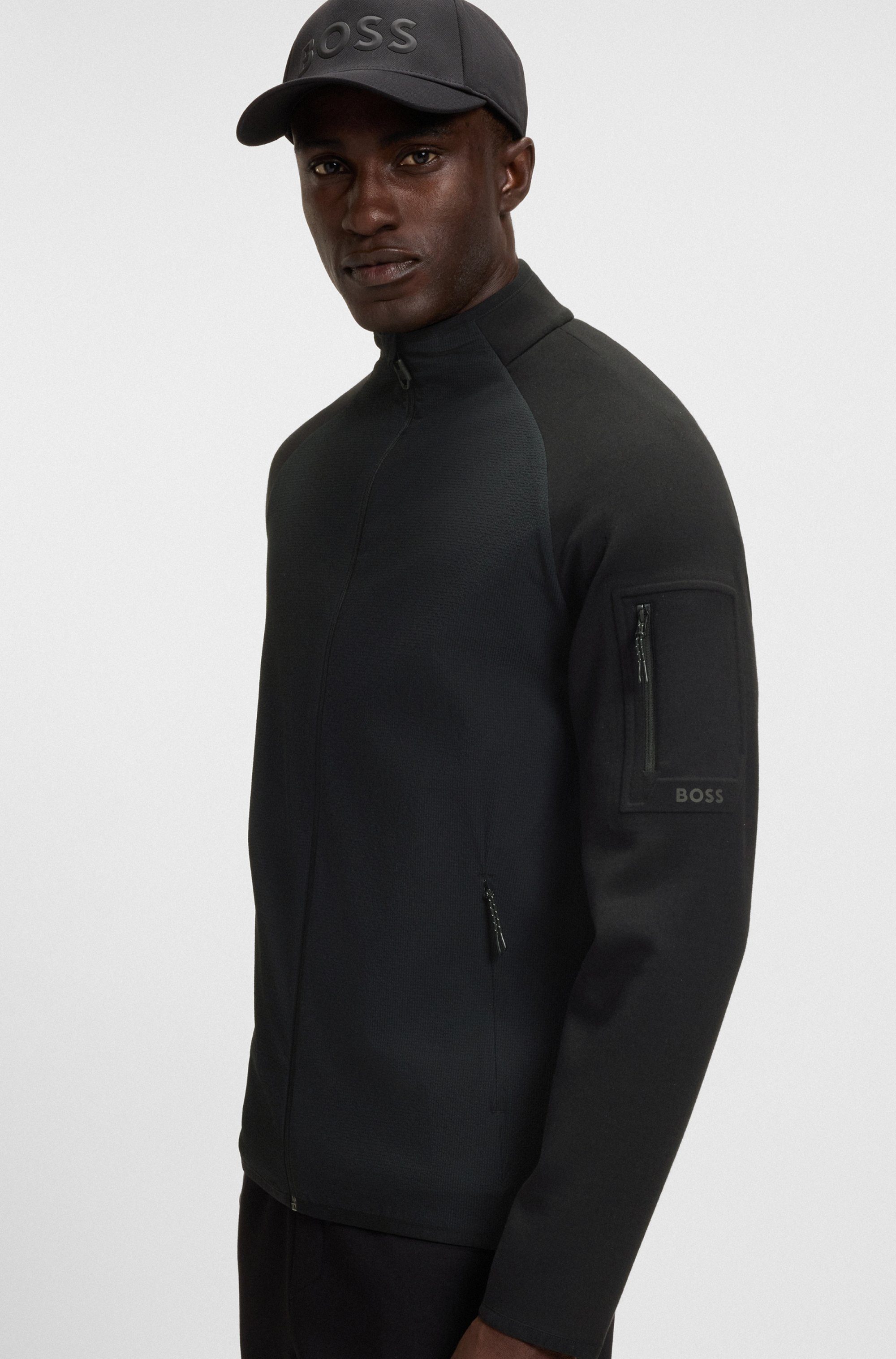 BOSS GREEN Sweatjacke FZ Urban Tech mit dekorativen reflektierenden Details günstig online kaufen