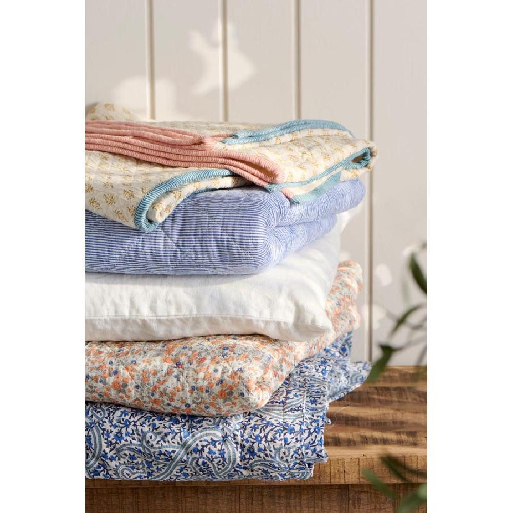 Wohndecke Ib Laursen Tagesdecke Quilt Klassisch Blau (130x180cm), Ib Laursen