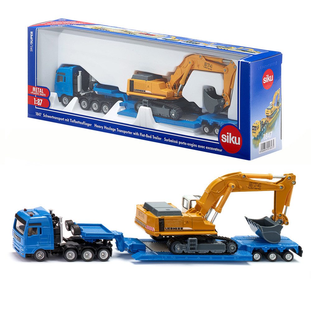 Siku Modellauto siku Schwertransporter Tiefbettauflieger 1:87