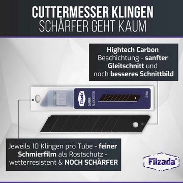 Filzada Cuttermesser 50x Cuttermesser Klingen 18mm Carbonstahl Abbrechklingen Cutterklingen