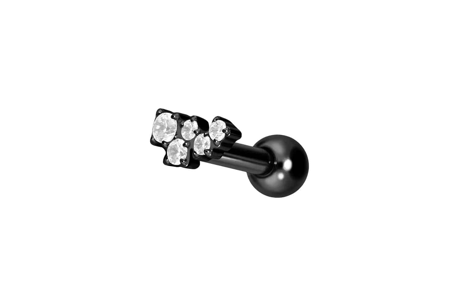 Piercing-Set Titan Ohrpiercing mit Innengewinde KRISTALLWOLKE