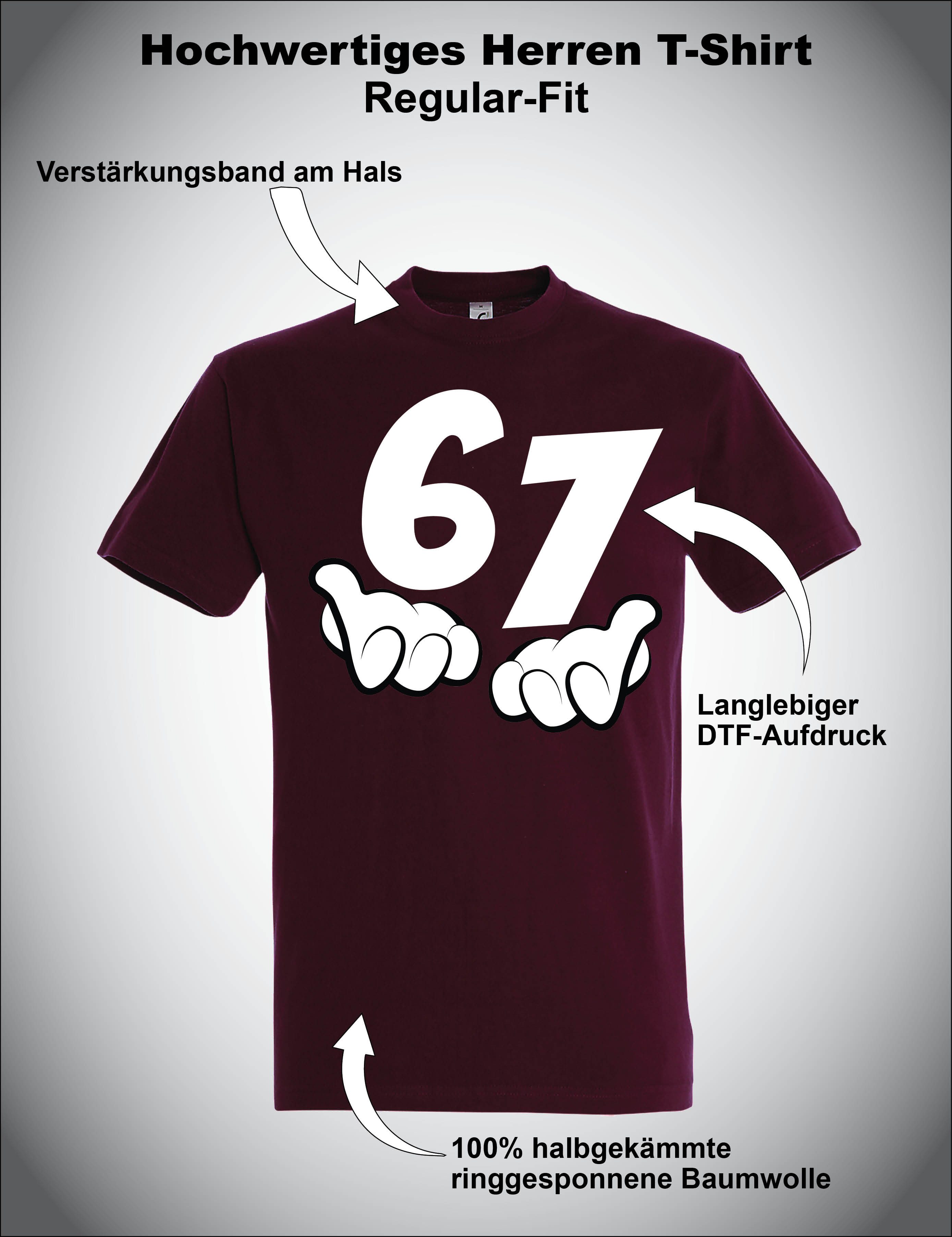 Youth Designz Print-Shirt Herren T-Shirt "67" lustig Fun-Print Statement Geschenk Trend mit witzigen und humorvollen Aufdruck als Geschenk für Männer