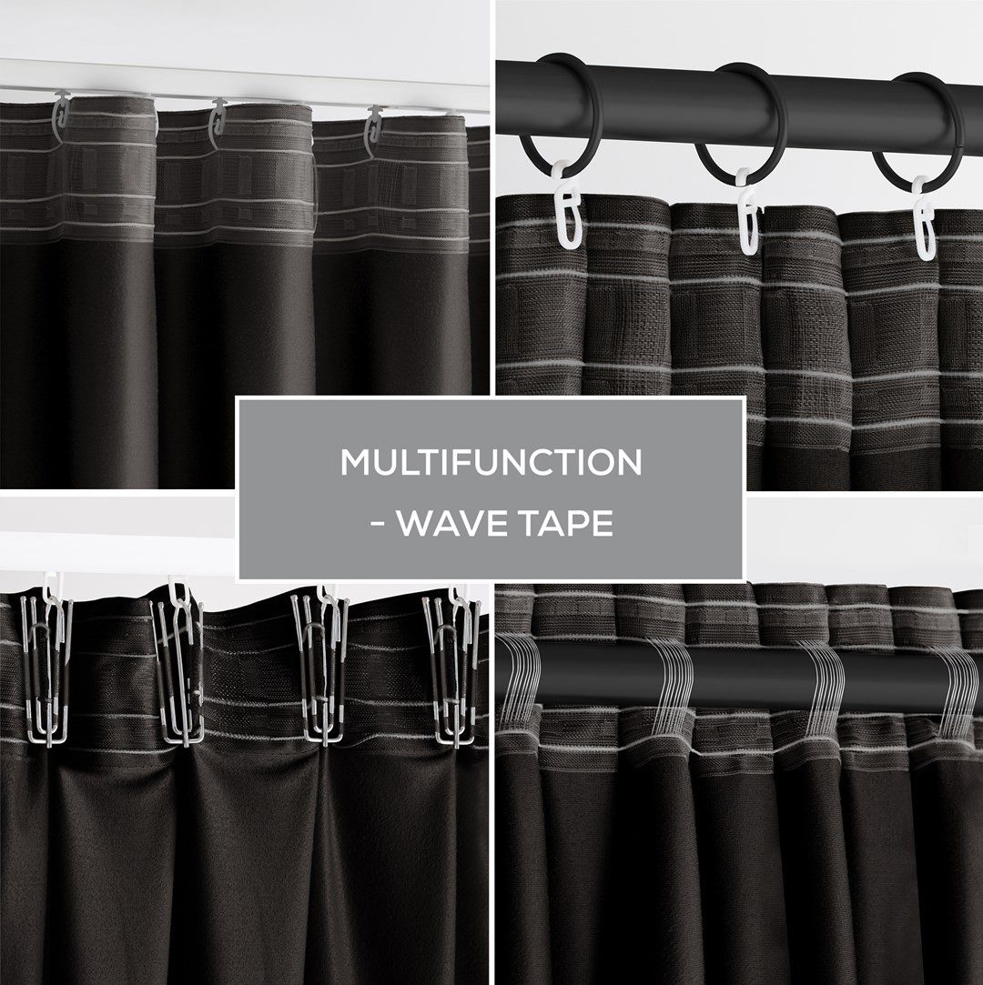Restilo Gardine Gardine Multifunktionsband Kräuselband Vorhang Verdunkelnd Samt Textil (1 St), Kräuselband, verdunkelnd, Samt Textilien, mit Raffhalter