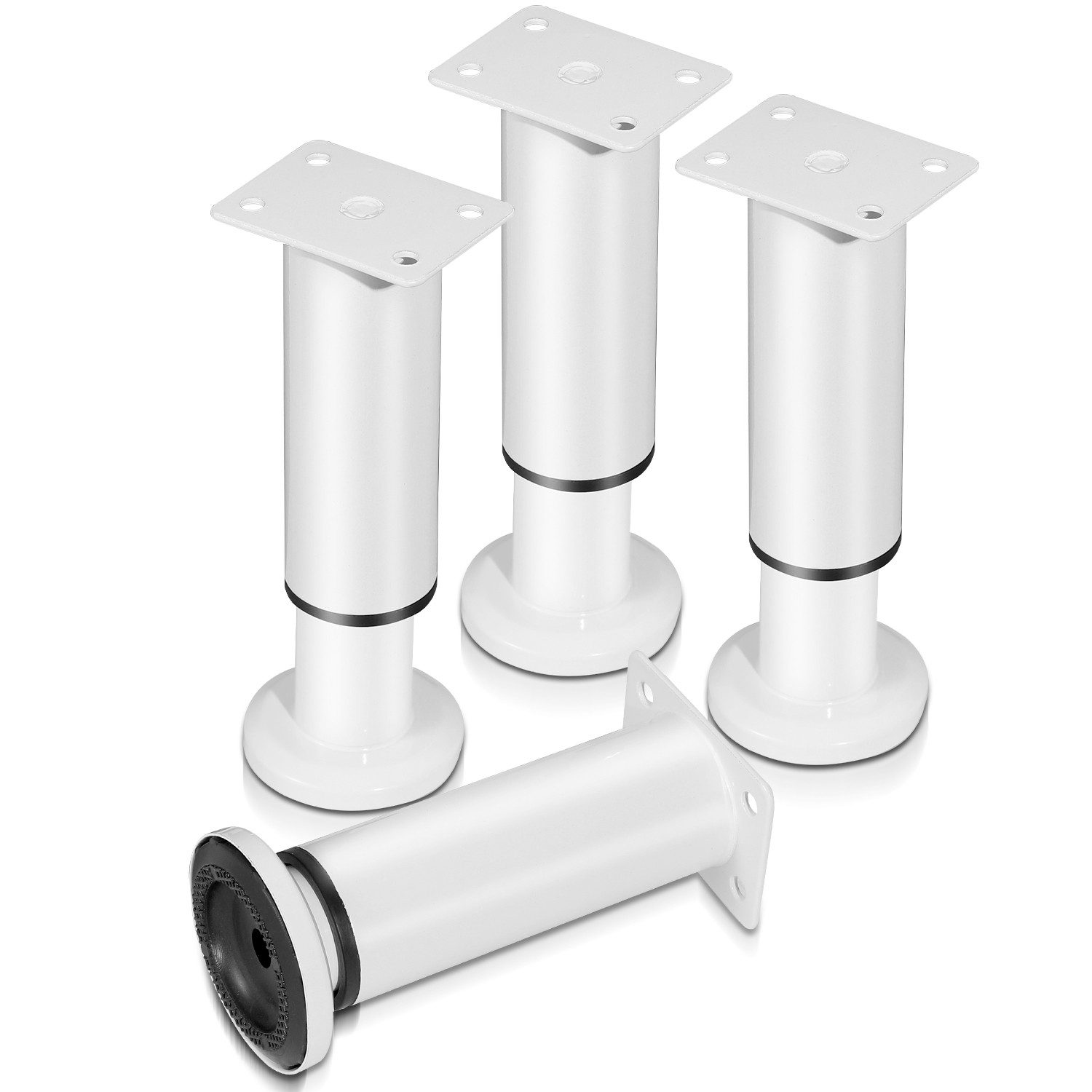 Clanmacy Möbelfuß 4X Möbelfüße 18-30cm Dehnbar( Weiß) Verstellbar Hotel Sockelfüße Füße