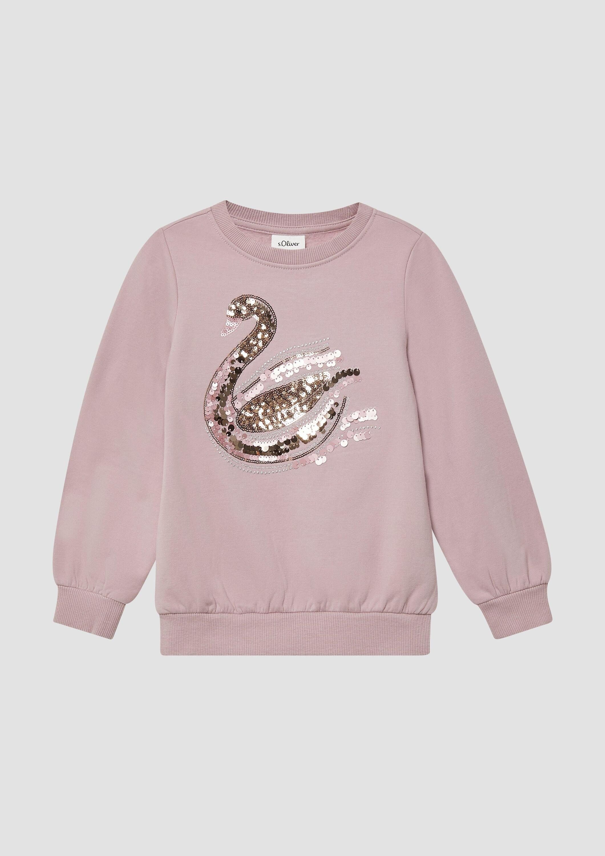 s.Oliver Sweatshirt Sweatshirt Kuscheliges Sweatshirt mit Pailletten-Artwor günstig online kaufen