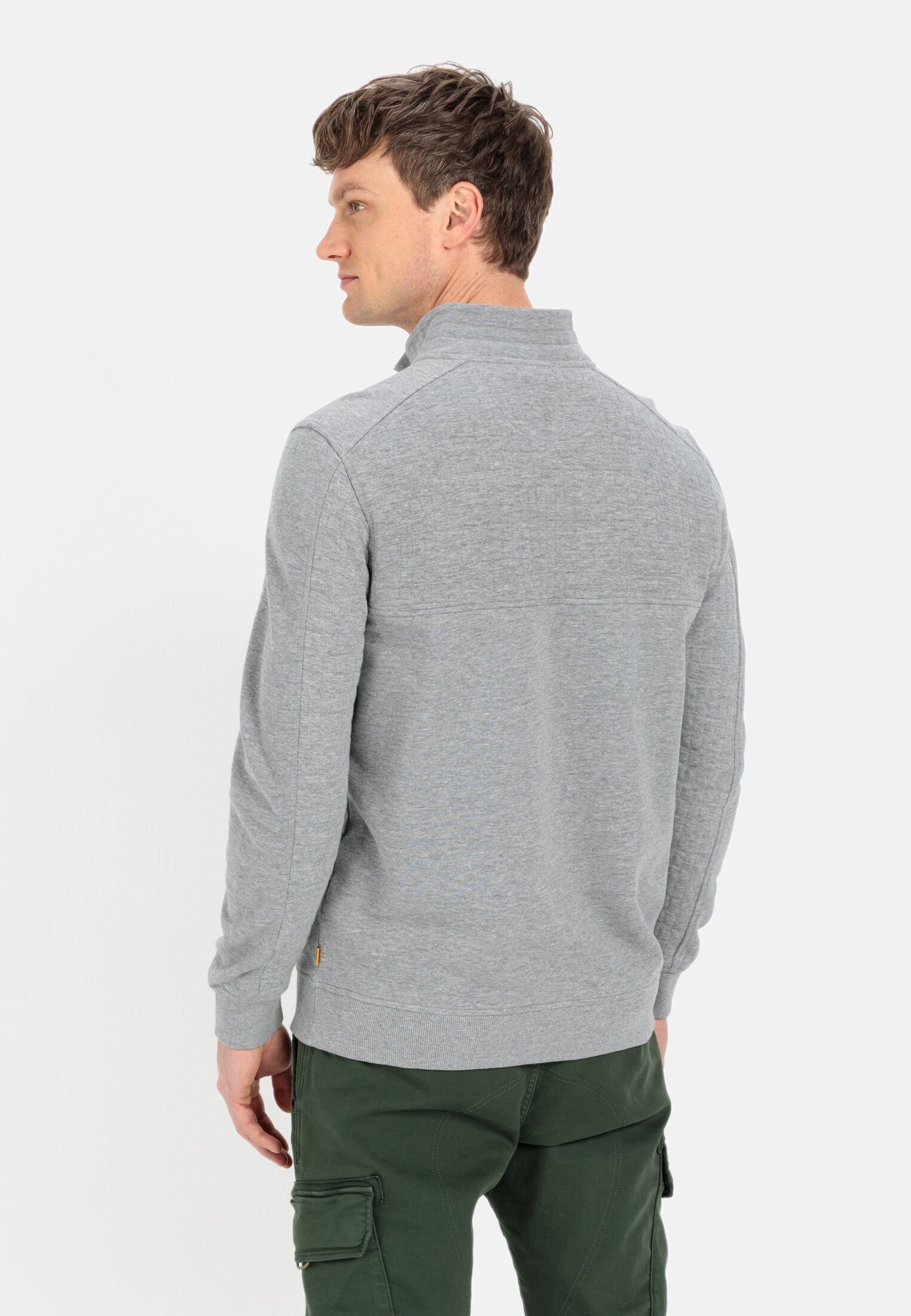 camel active Sweatshirt mit Troyer-Kragen Langarm Stehkragen
