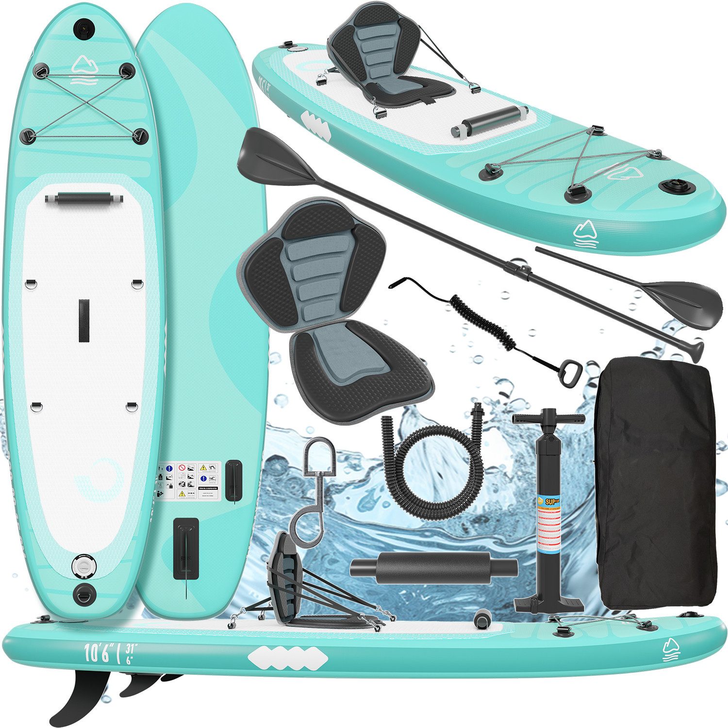 HOMALL Inflatable SUP-Board Stand-Up Paddle Board 330*78*15cm Tragkraft bis 170Kg, (2in1 Aufblasbares,Action-Cam-Halterung)
