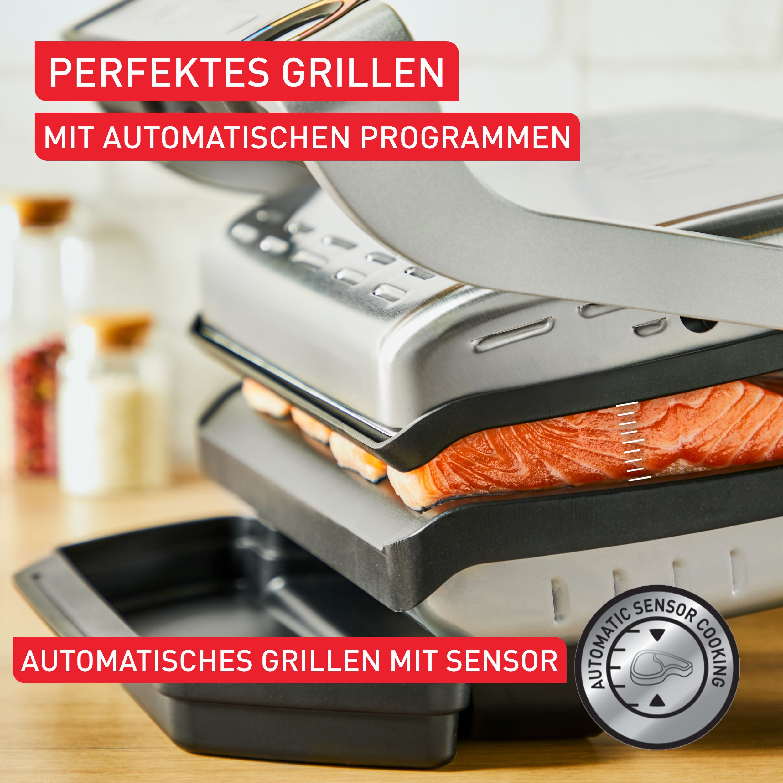 Tefal Backblech XA7288 OptiGrill, Aluminium, (Set), Plancha-Platten, für empfindliche Zutaten, antihaftb. Alu-Druckguss