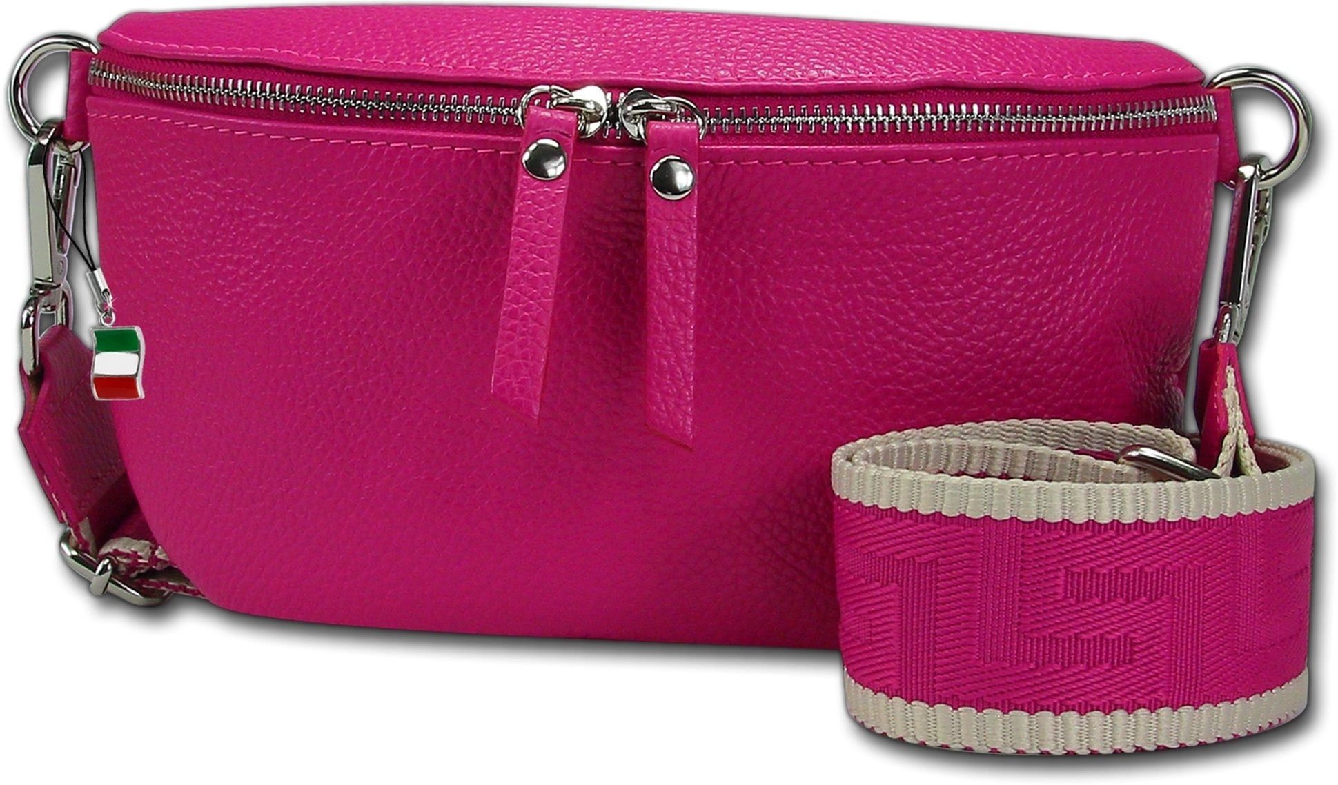 FLORENCE Gürteltasche Florence Echtleder Gürteltasche Damen (Gürteltasche, Gürteltasche), Damen Tasche Echtleder pink, mehrfarbig, Made-In Italy