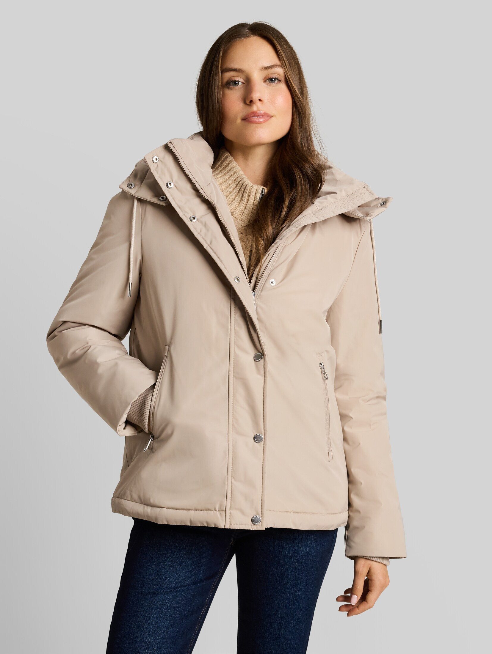 TOM TAILOR Steppjacke Jacken Short Parka mit abnehmbarer Kapuze