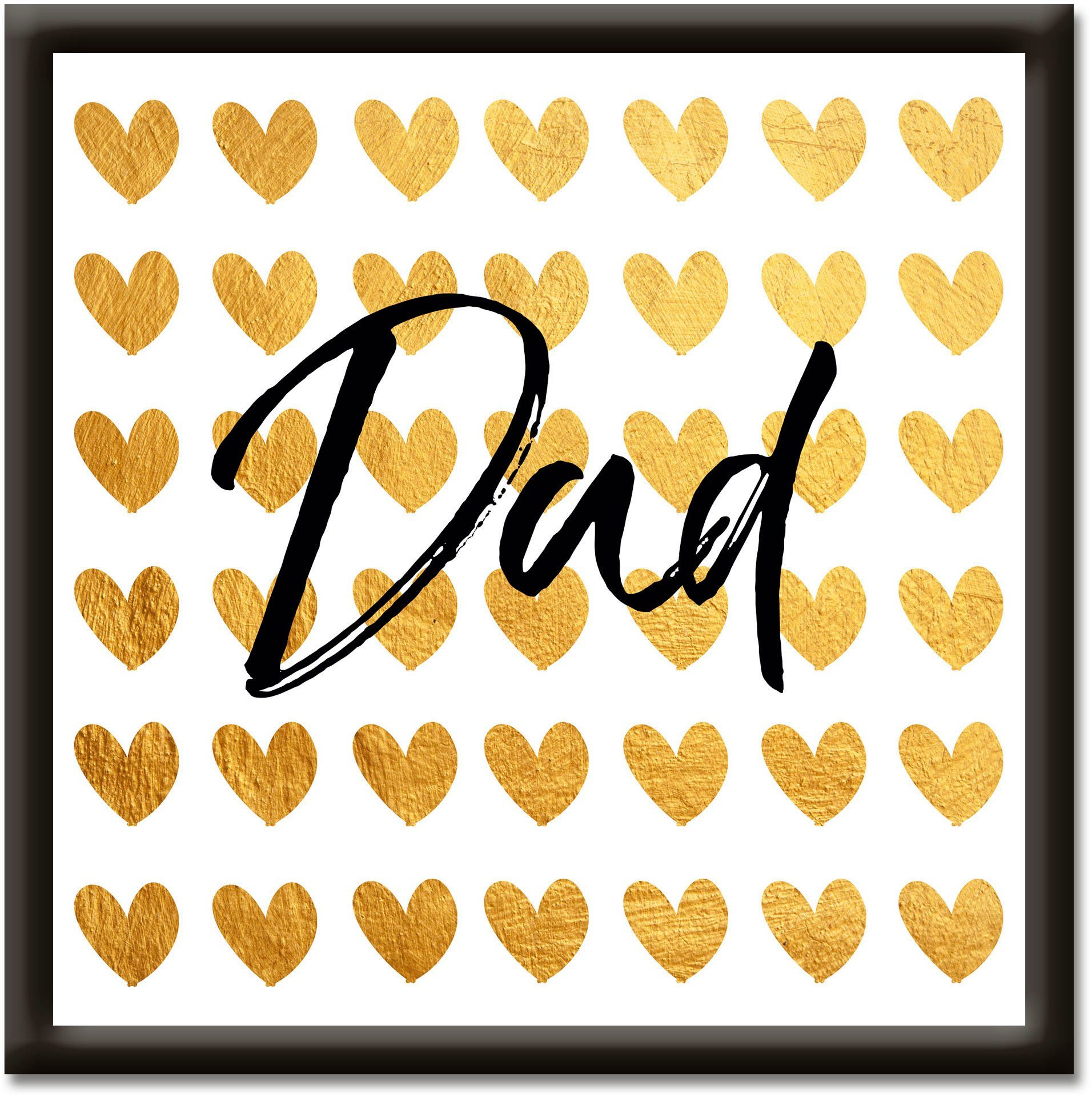 Artland Wandbild »Goldene Herzen für Papa«, Sprüche & Texte (1 Stück