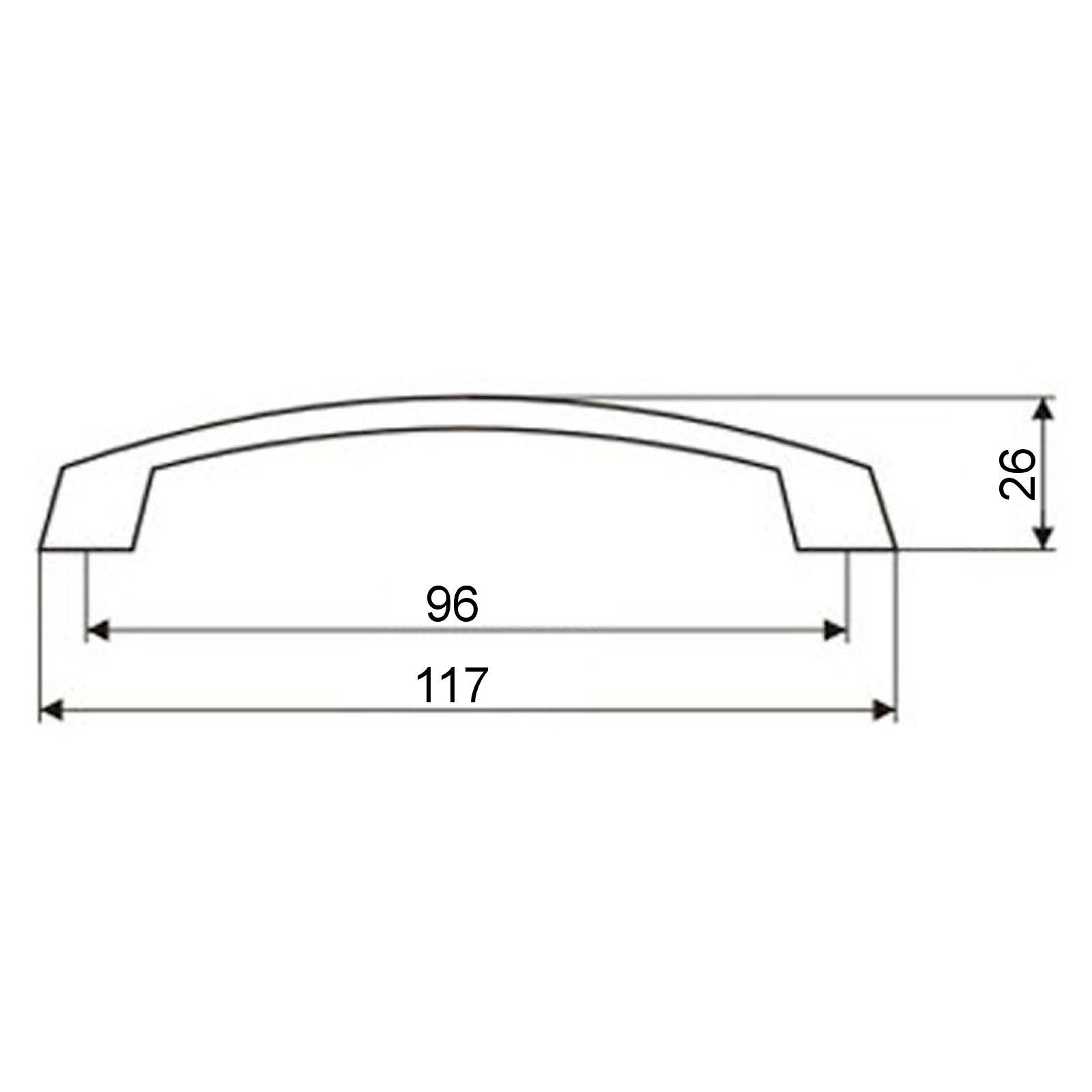 SO-TECH® Möbelgriff Bügelgriff THEA BA 96 - 128 mm - incl. Schrauben, Lochabstand 96 mm Edelstahloptik matt - inkl. Schrauben – Bild 4 von 5