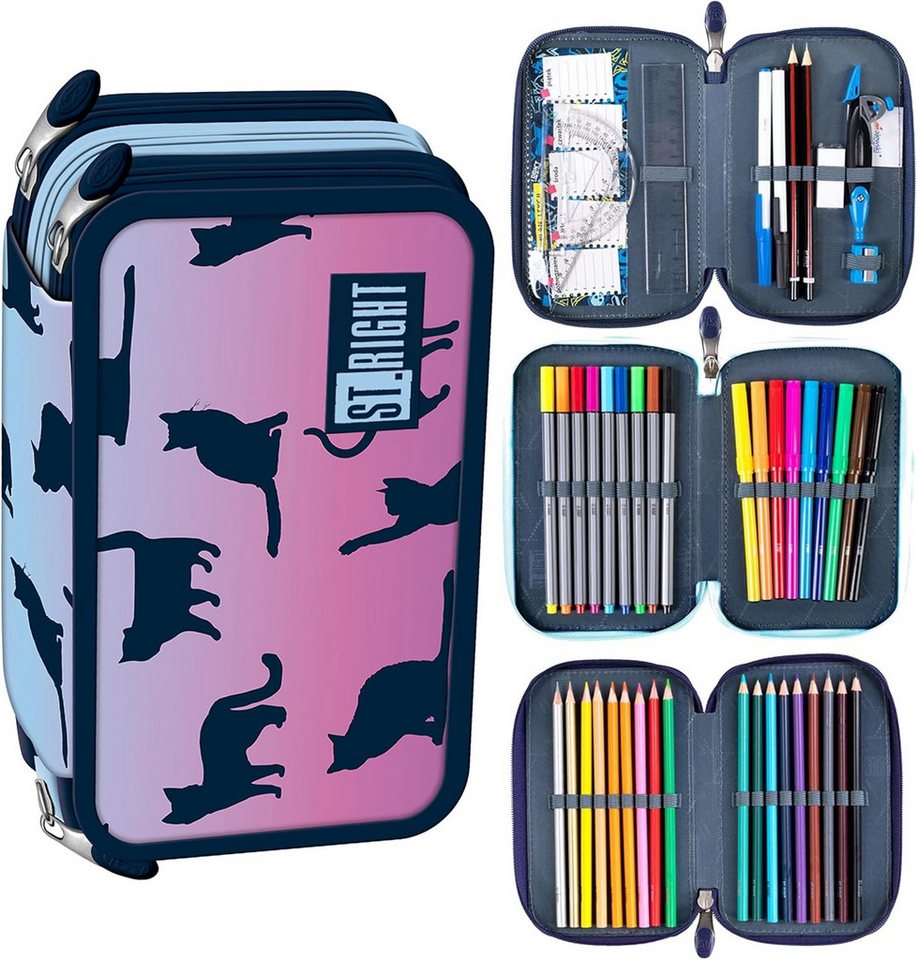 Thumbnail - GOLDKIDS Federmäppchen St. Right XXL Federtasche Federmappe 46-teilig, (gefüllte Schüleretui, 1-tlg., 3-stöckig 19 x 13 ...